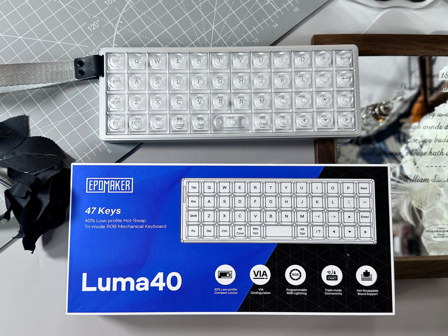 Unboxing For SALEs EPOMAKER LUMA40 Wireless Mechanical Keyboard Low Profile Switch