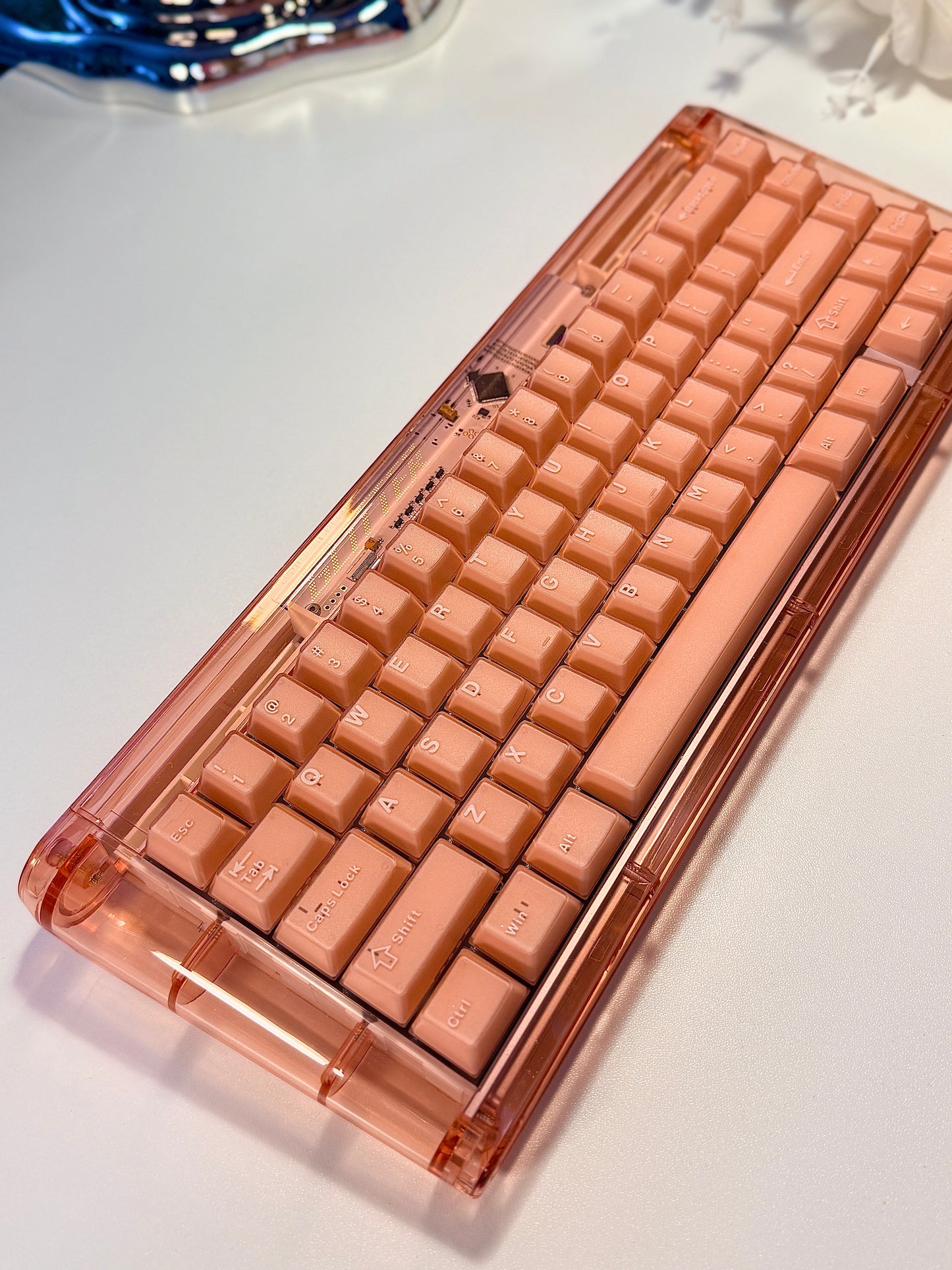 Unboxing For SALEs moeetech GLITTER65 HE (ProSilk HE) Magnetic Switch Keyboard Orange Peach With Bag R2