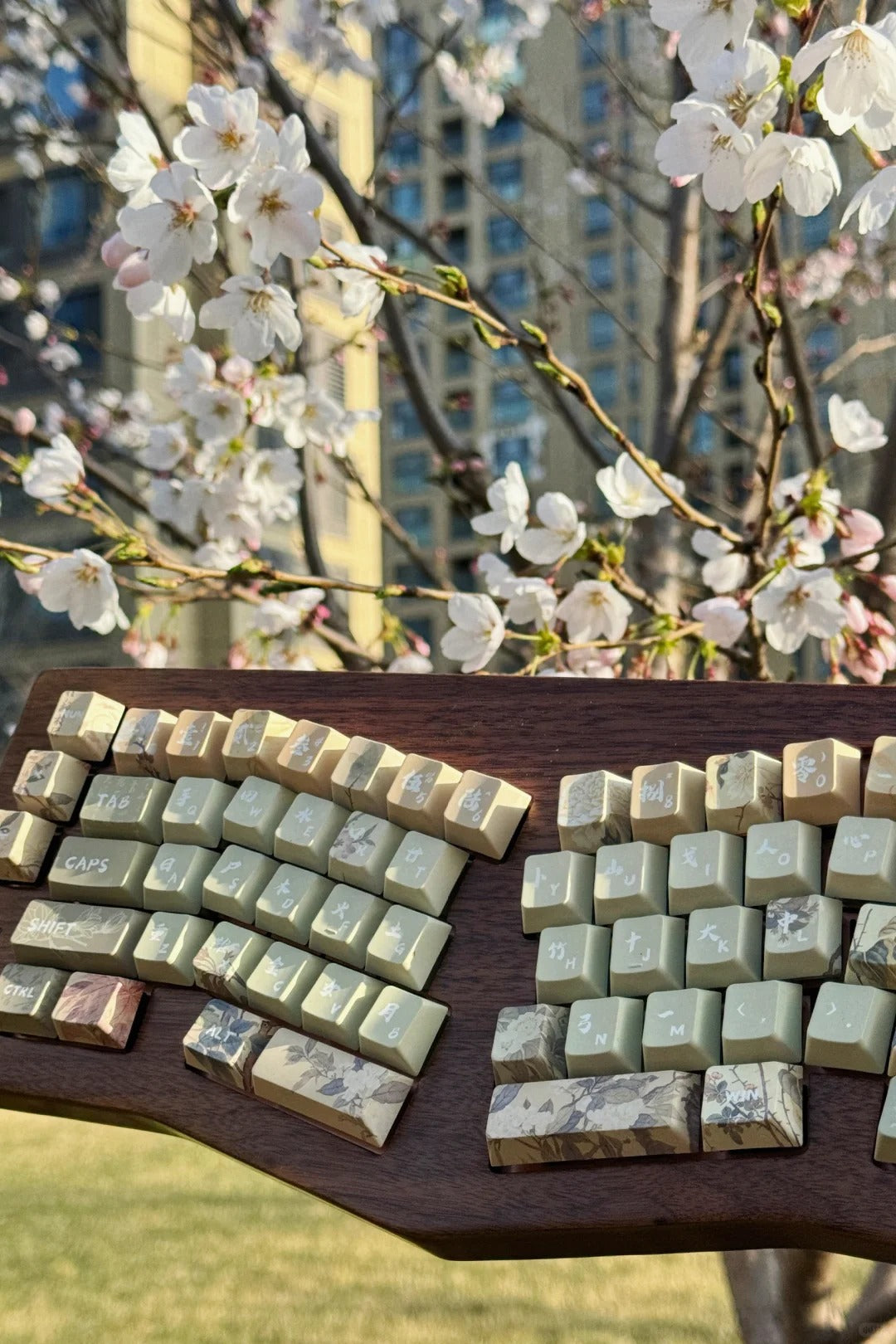 075 Matcha Green Snow Pear Blossom Cherry Profile Keycap