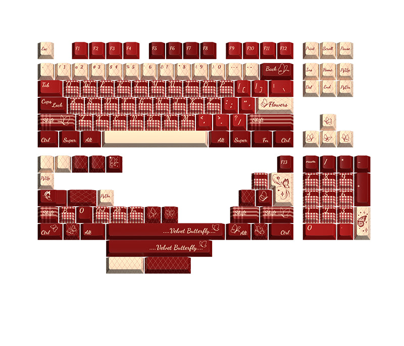 091 Dark Red Bean Nanguo 150-keys Cherry Profile Keycap