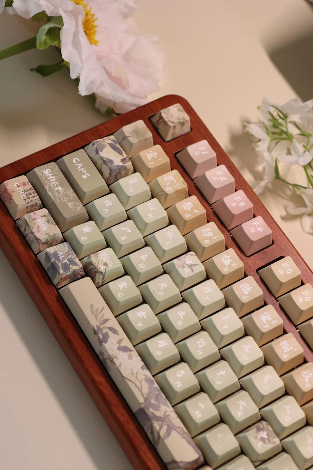 075 Matcha Green Snow Pear Blossom Cherry Profile Keycap