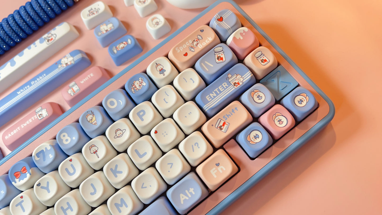 031 Bunny Candy Moa Profile Keycaps 139 Keys