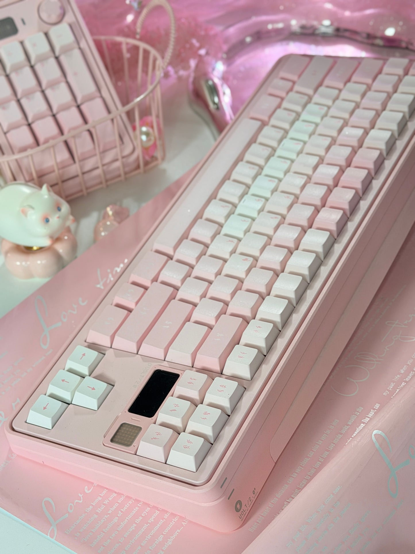 ONLY 1 Instock Prebuilt Aluminum Customized Mechanical Keyboard PERCENTSTUDIO VOLT2.0 Pale Pink Set + VOLT PLUS PAD