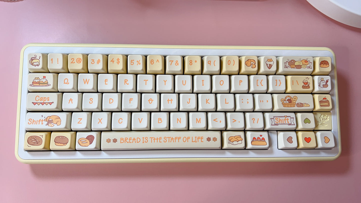 【Only 1 In-stock】Prebuilt Pastel Creamy Yellow Rose65 Aluminum Customized Mechanical Keyboard