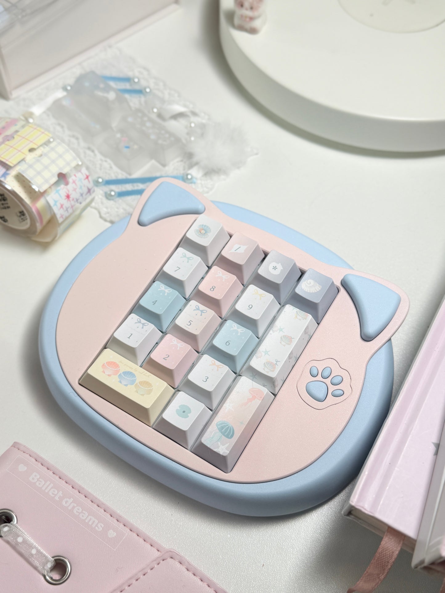 #0269 Pastel Seashell Jellyfish Pearls Keycaps With Foggy Pc Novelty Cherry Profile Designed By Miller