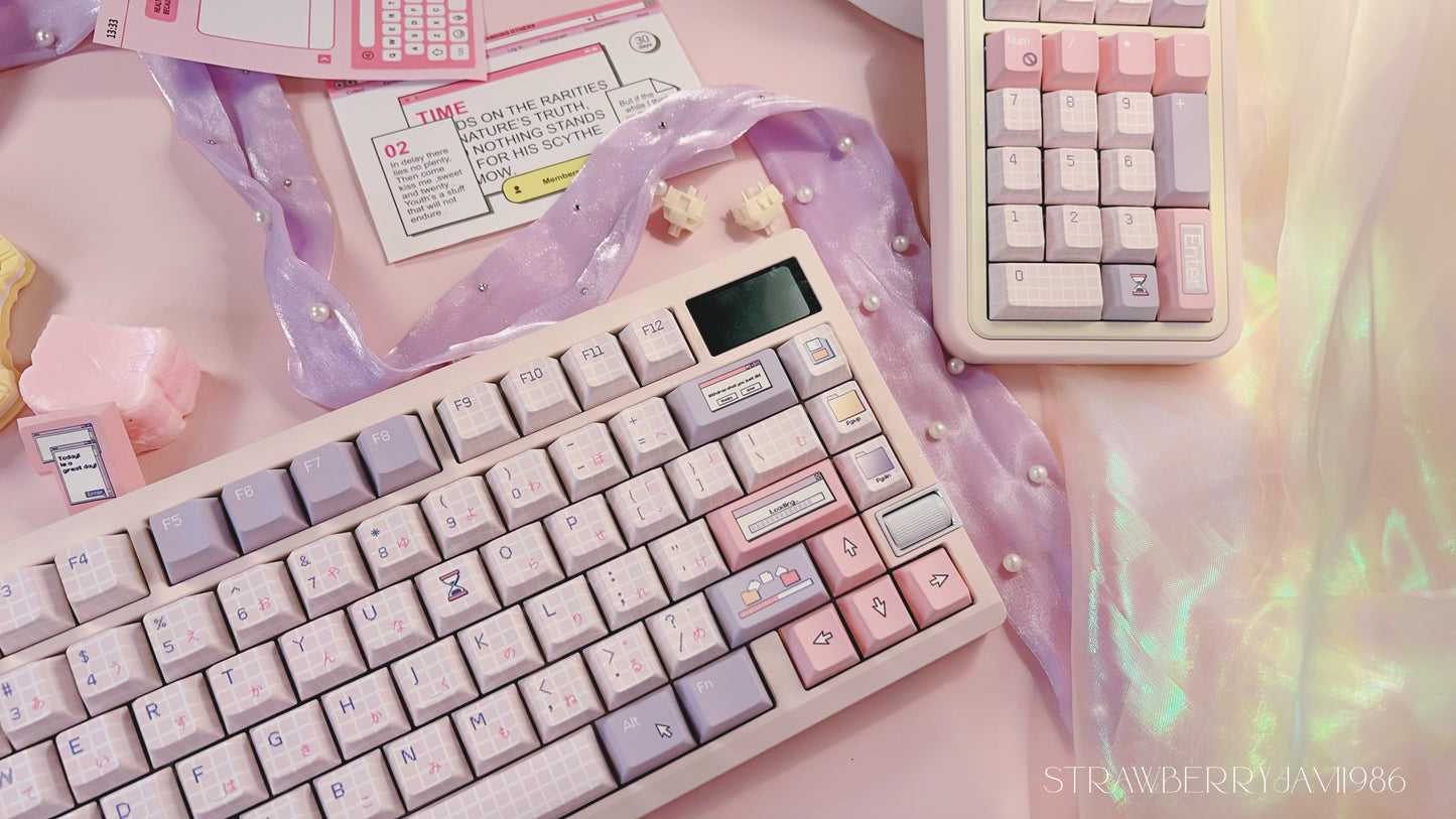 【Only 1 In-stock】Prebuilt ZOOM75 TIGA strawberry icecream pastel Pink tri_mode Aluminum Customized Mechanical Keyboard set （not including number pad）