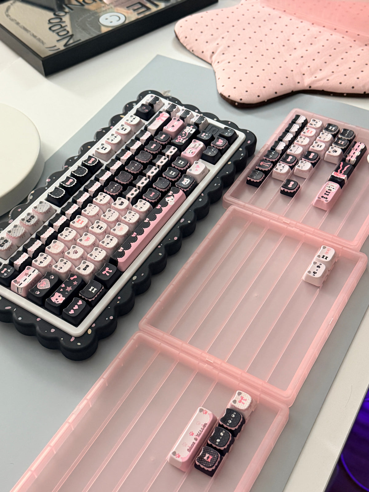 ONLY 1 Instock Prebuilt Aluminum Custom Mechanical Keyboard Cookies75 White Black Sugar Set