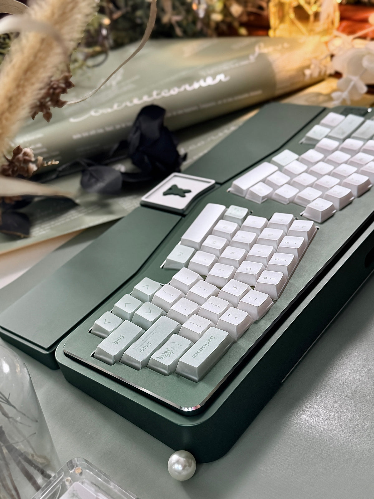 ONLY 1 Instock Prebuilt Aluminum Custom Mechanical Keyboard Vlice Anordized Green Set（free Keycaps & switches, not including number pad）