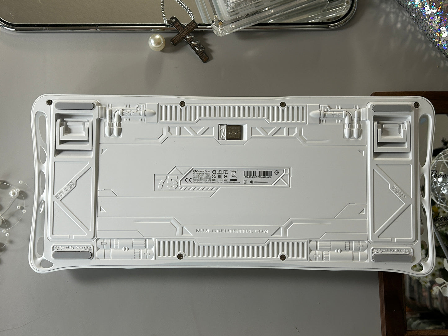 Unboxing Sample For Sales ONLY 1 Instock Prebuilt Aluminum Customized Mechanical Keyboard Gravastar MERCURY K1 lite white with leather-top special Keycaps