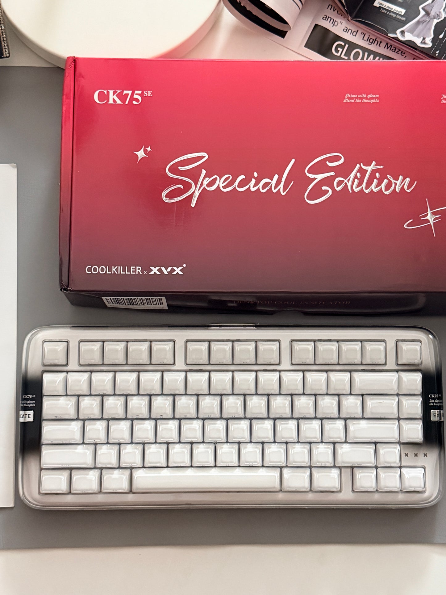 Unboxing Clearance ONLY 1 Instock XVX x CoolKiller CK75 SE Wireless Mechanical Keyboard Smokey White