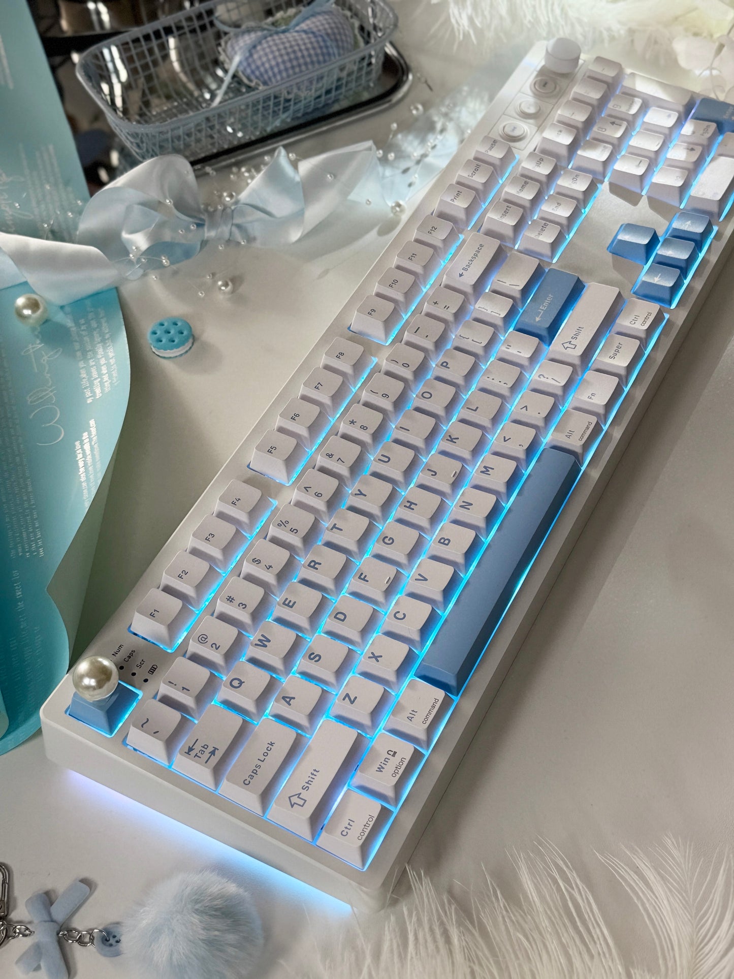 Unboxing For SALEs Mechlands Vibe108 Silent Switch Mechanical Keyboard White Blue