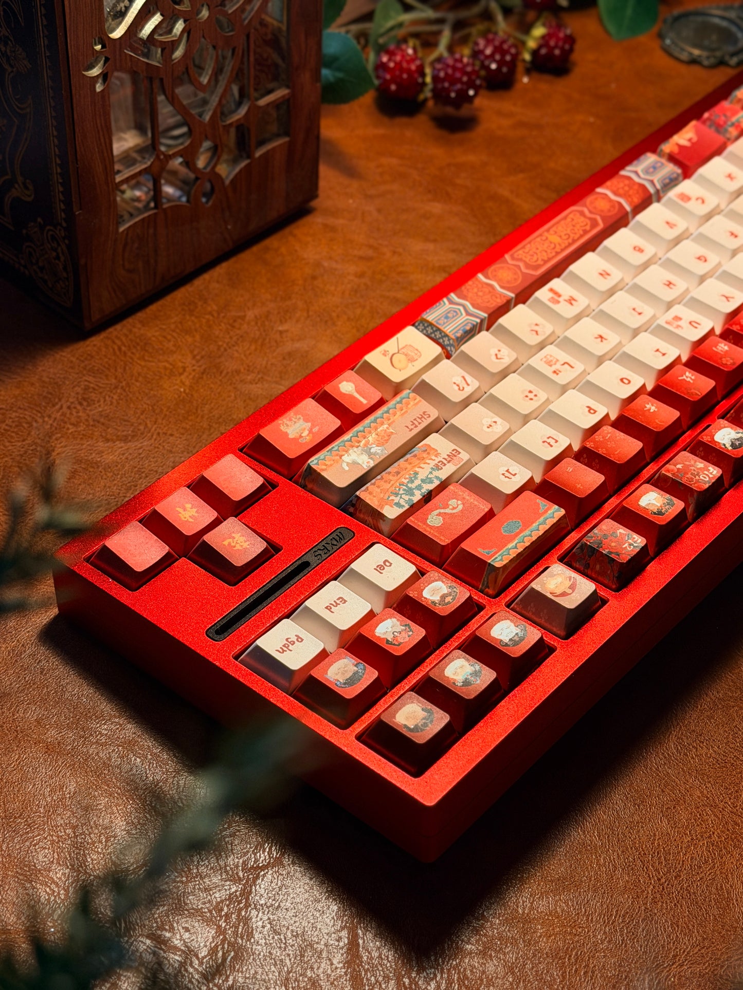 ONLY 1 Instock Prebuilt Aluminum Customized Mechanical Keyboard Y80 Anodized Red Creamy Thocky Set
