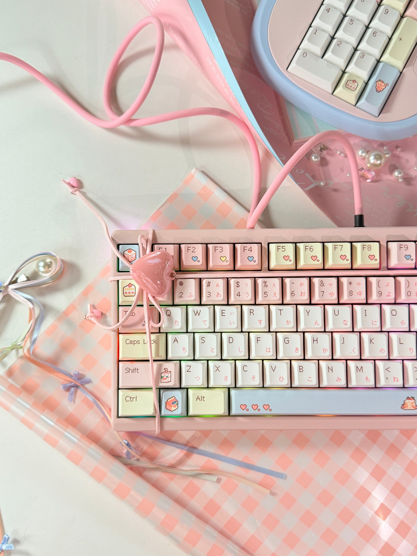 #0233 Pixel Cake Pastel Pink Keycap Set（not including keyboard）