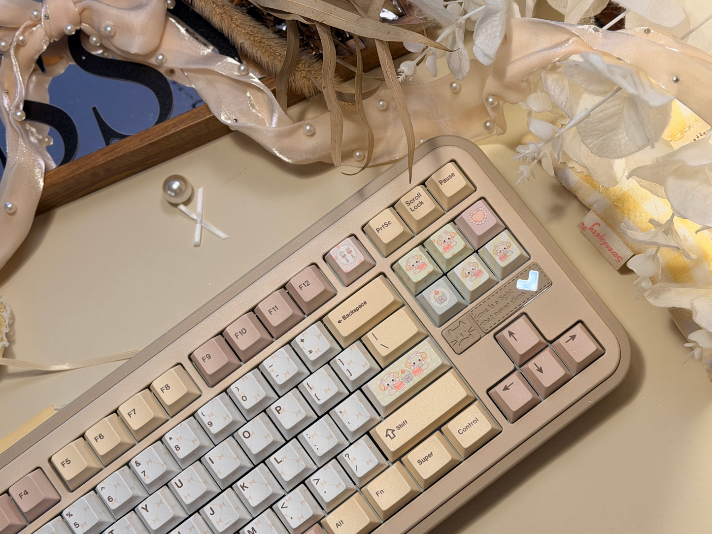 ONLY 1 Instock Cocomi80 Milk Tea Custom Mechanical Keyboard keyrialabs Keycaps Set