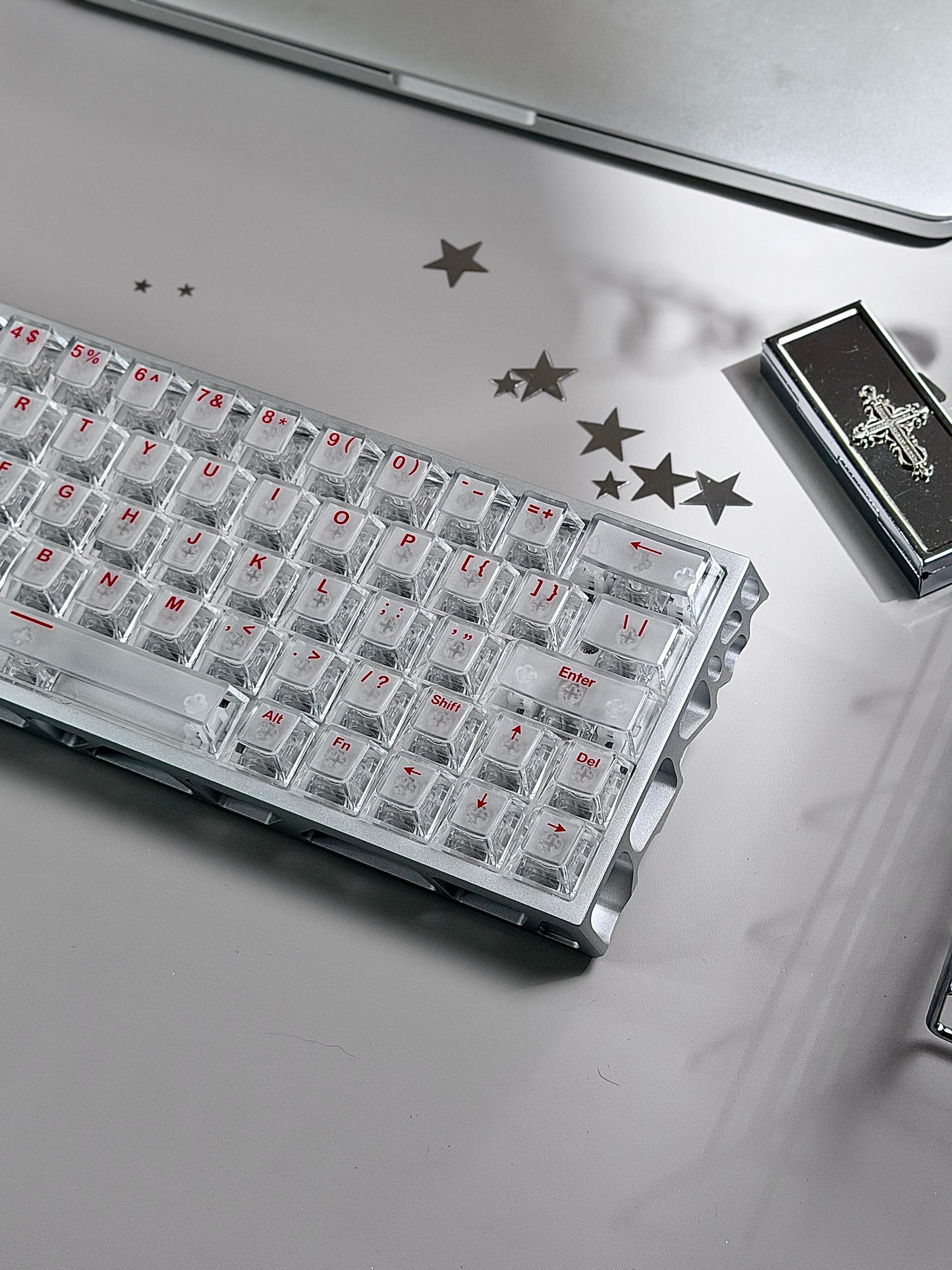 Unboxing Clearance ONLY 1 InstockI ROK Hollow Aluminum Silver MG63 Magnetic Gaming Mechanical Keyboard