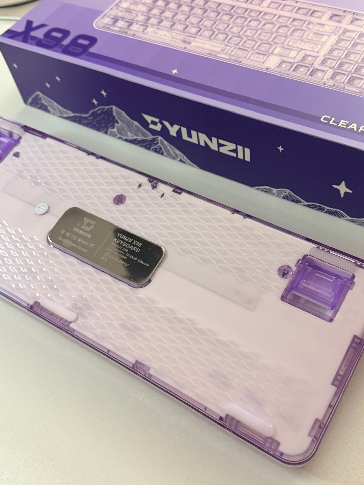 Sample For Sale ONLY 1 Instock YUNZII X98 Wireless Mechanical Gaming Keyboard (Purple, Crystal Switch)