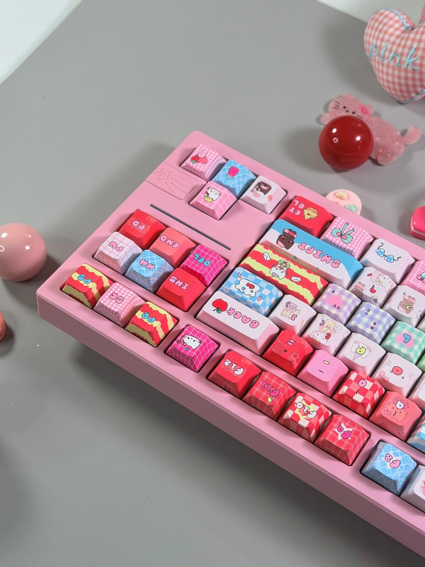 Unboxing Clearance ONLY 1 Instock Prebuilt Galaxy80 Pink Aluminum Customized Mechanical Keyboard + Kitty keycap Set