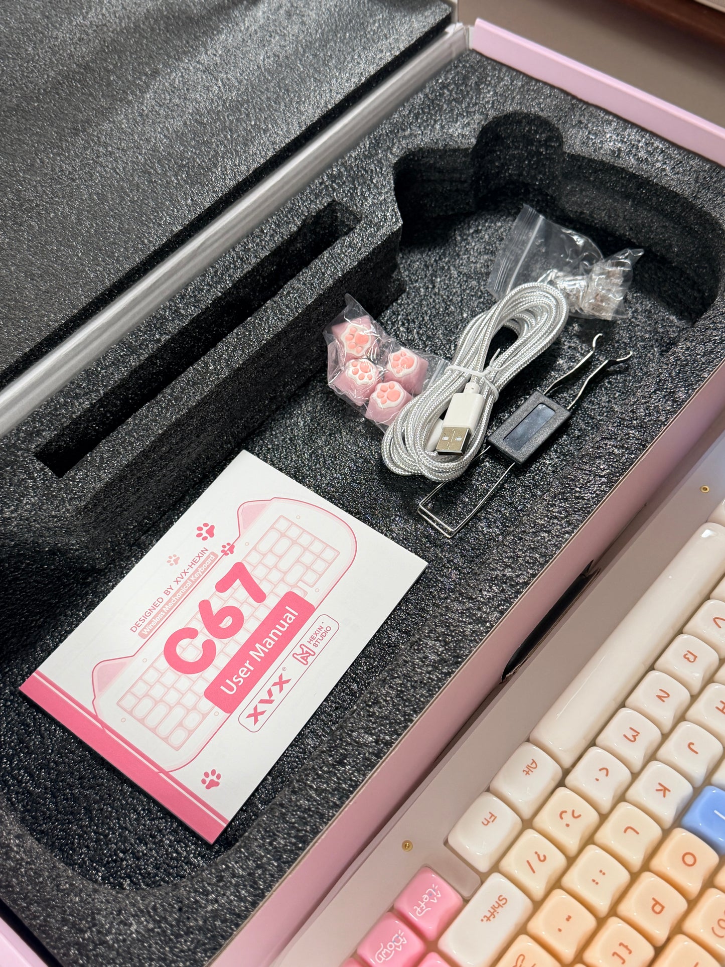 Unboxing Sample For Sale ONLY 1 Instock XVX C67 AcriCat Themed Wireless Acrylic Mechanical Keyboard