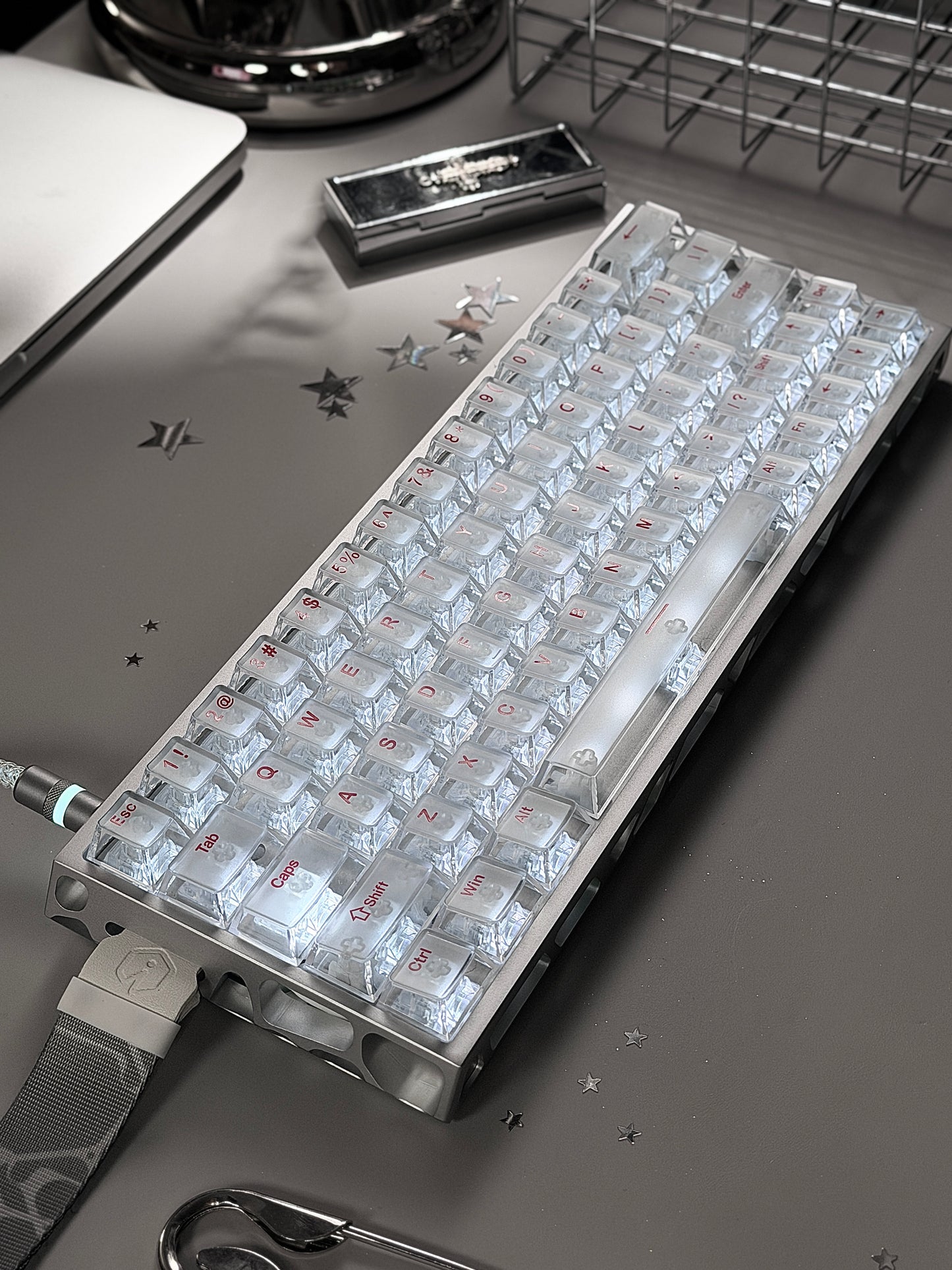 Unboxing Clearance ONLY 1 InstockI ROK Hollow Aluminum Silver MG63 Magnetic Gaming Mechanical Keyboard