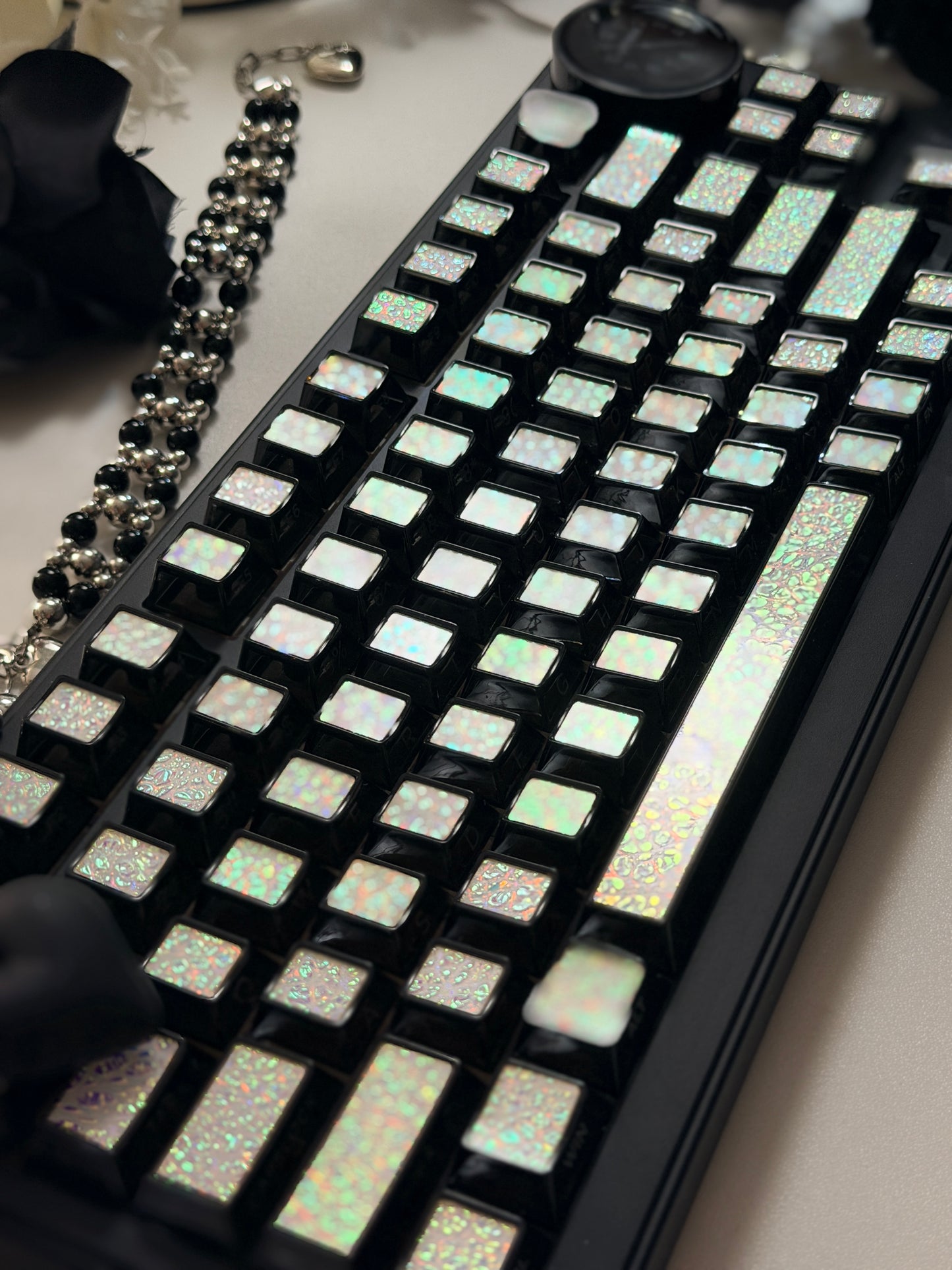 Unboxing Clearance ONLY 1 Instock Prebuilt Aluminum Custom Mechanical Keyboard Feker K75(Vter K75)Black Set ➕ Coated Lacquer White-Mixed Keycaps