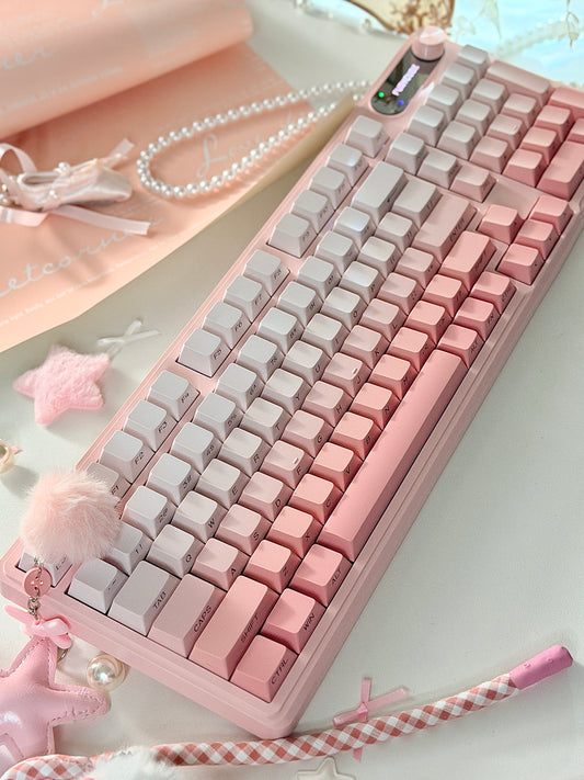 Unboxing For SALEs IP98 Wireless Gaming Keyboard - Wireless Keyboard with RGB Backlighting, IPX8 Water Resistance, and Side Printed PBT Translucent Keycaps, Suitable for Gaming or Work (Pink White)