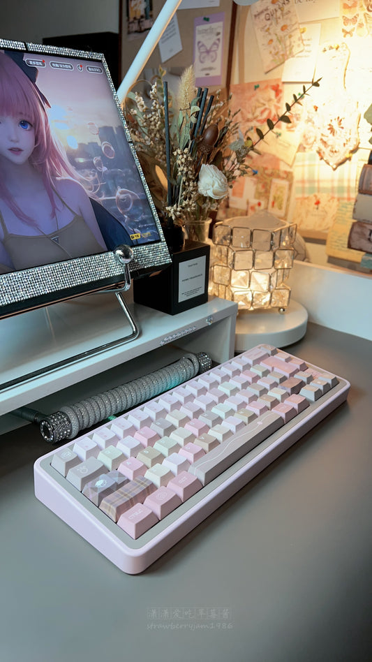 【Preorder】Prebuilt Lucky67 Pink Brown Aluminum Customized Mechanical Keyboard