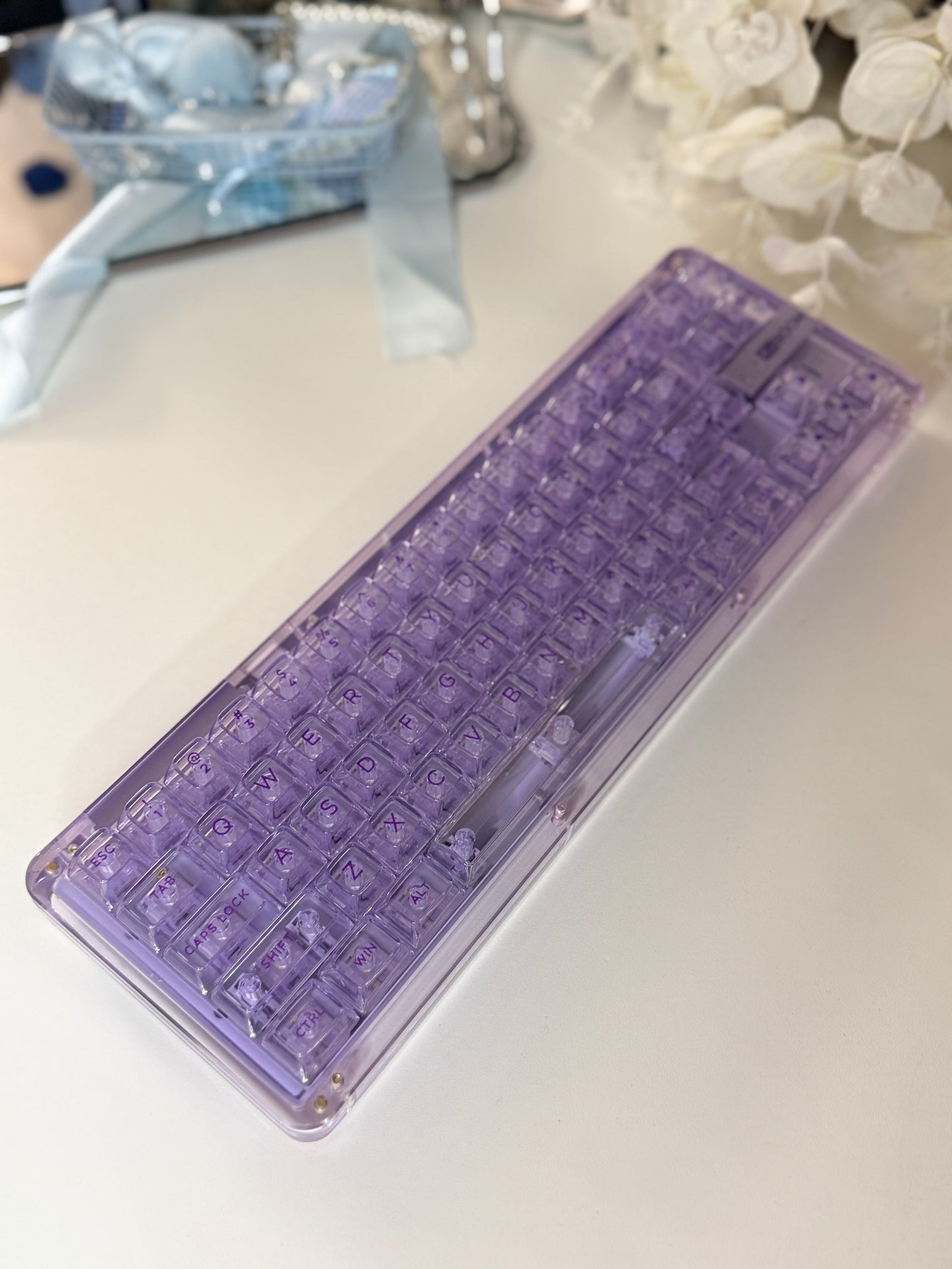 Unboxing For SALEs KiiBOOM Phantom 68 Purple Crystal Mechanical Keyboard + Taro Bobo Keycaps Alpha-A Set & Small Block
