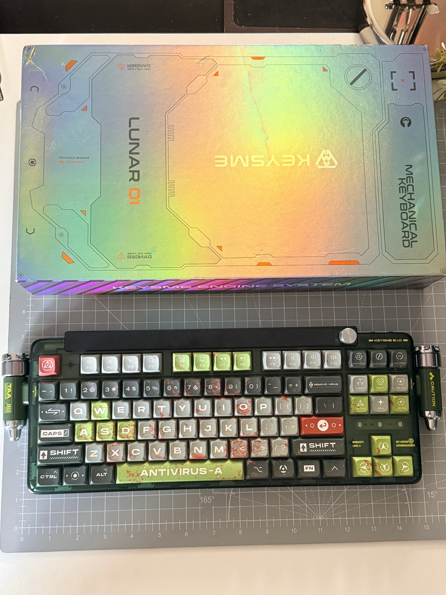 Unboxing Sample For Sale ONLY 1 Instock Keysme Lunar 01 Green Mechanical Keyboard- Ghost Ship