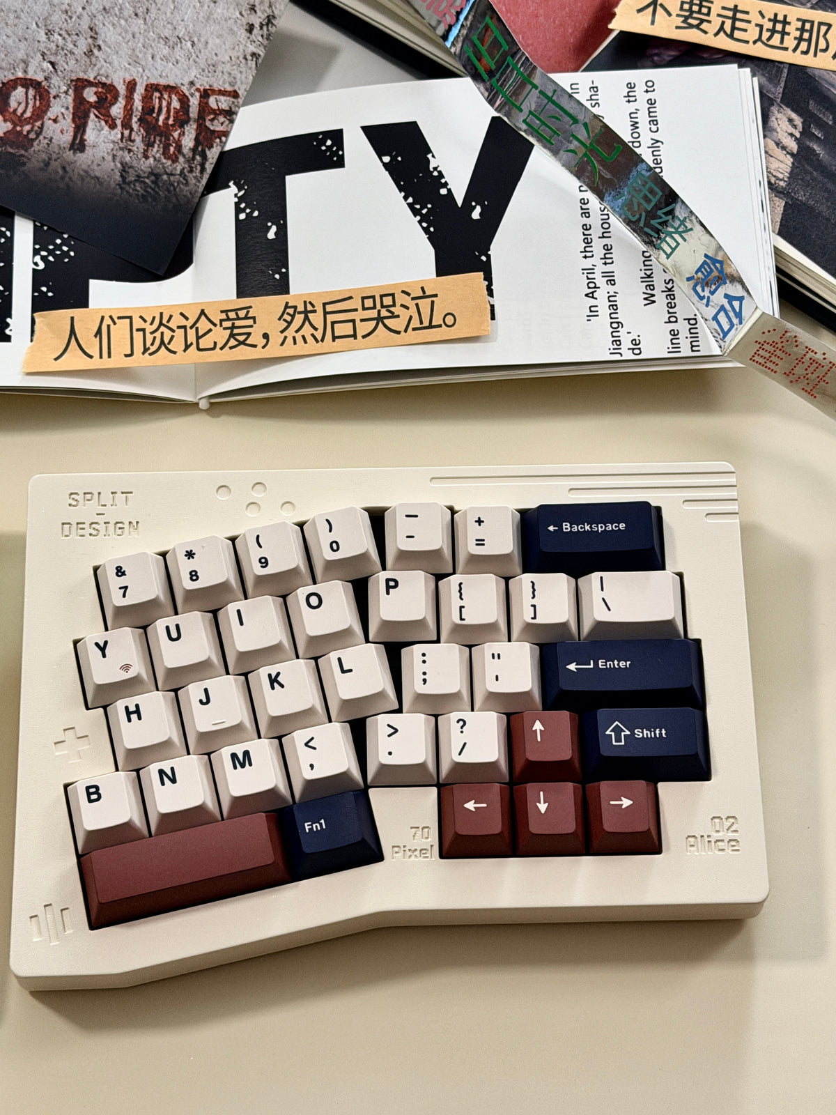 Unboxing Clearance ONLY 1 Instock Keychron Launches Z11 Ultra 8K Alice Split Mechanical Keyboard Retro Cream White | Wireless | Backlit | Ergonomic