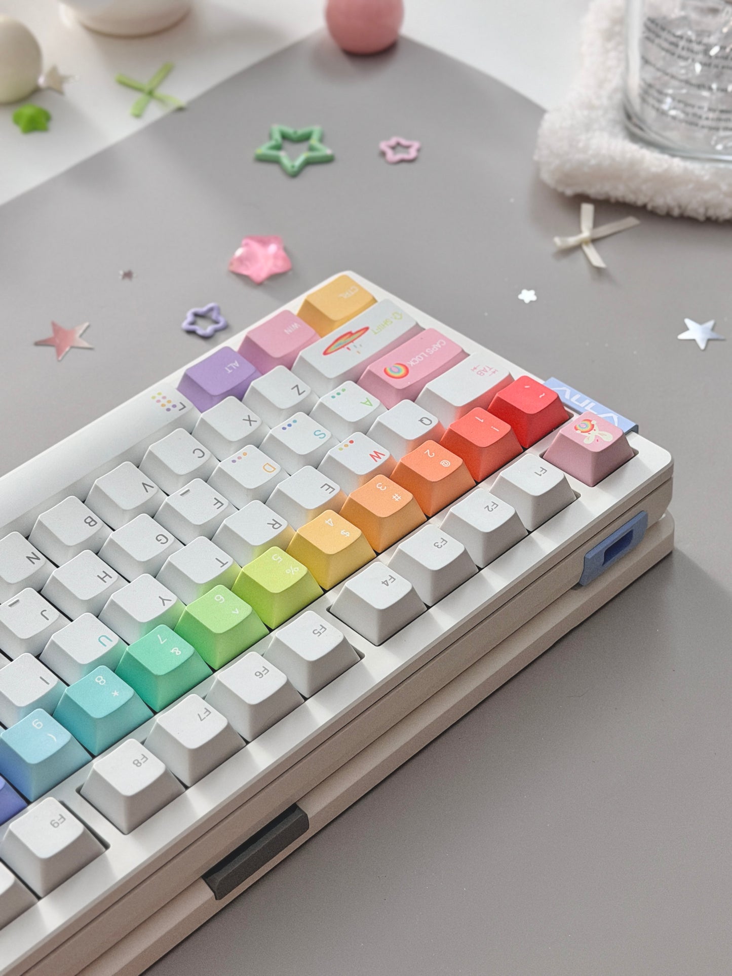 Unboxing Clearance ONLY 1 Instock AULA AG75 Wired Aluminum Keyboard – Shock-Dampening Cloud Rock White(Pro)