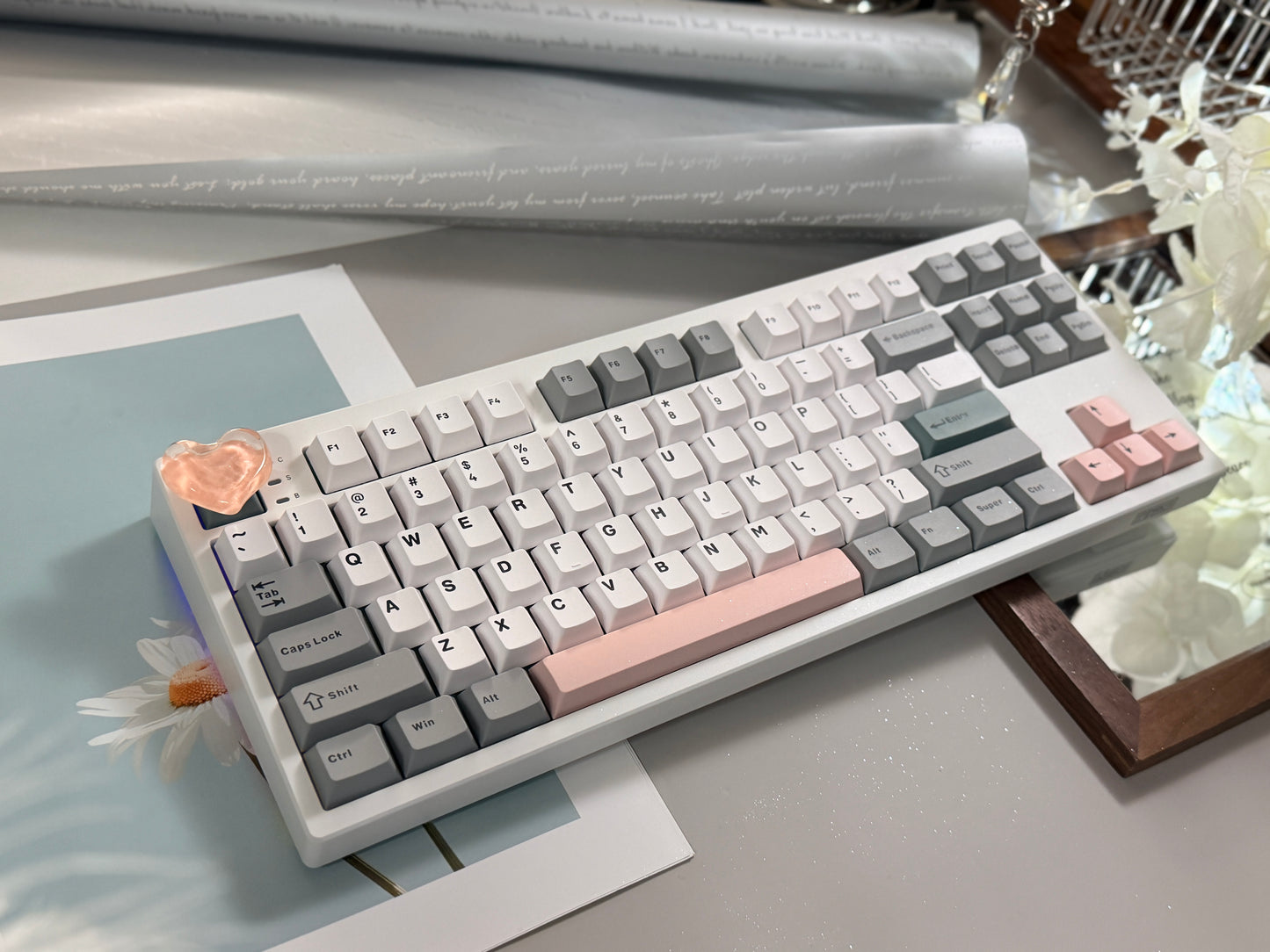 Unboxing Clearance EPOMAKER TH87 RGB Creamy Thock Mechanical Keyboard Sea Salt Silent Switch