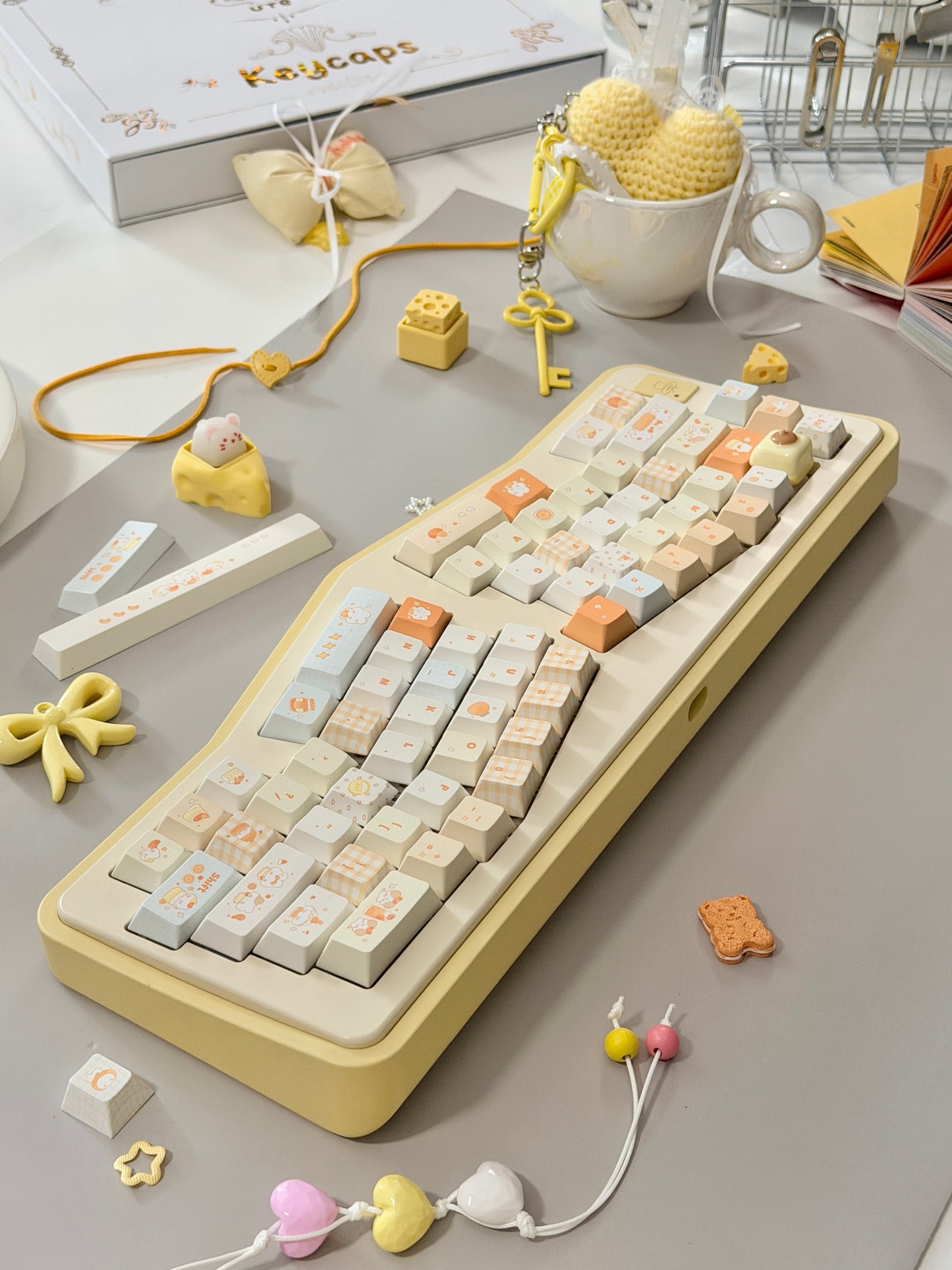 #0302 Orange Summer Dango Keycap Set | Cute Japanese-Inspired Pastel Food Keycaps