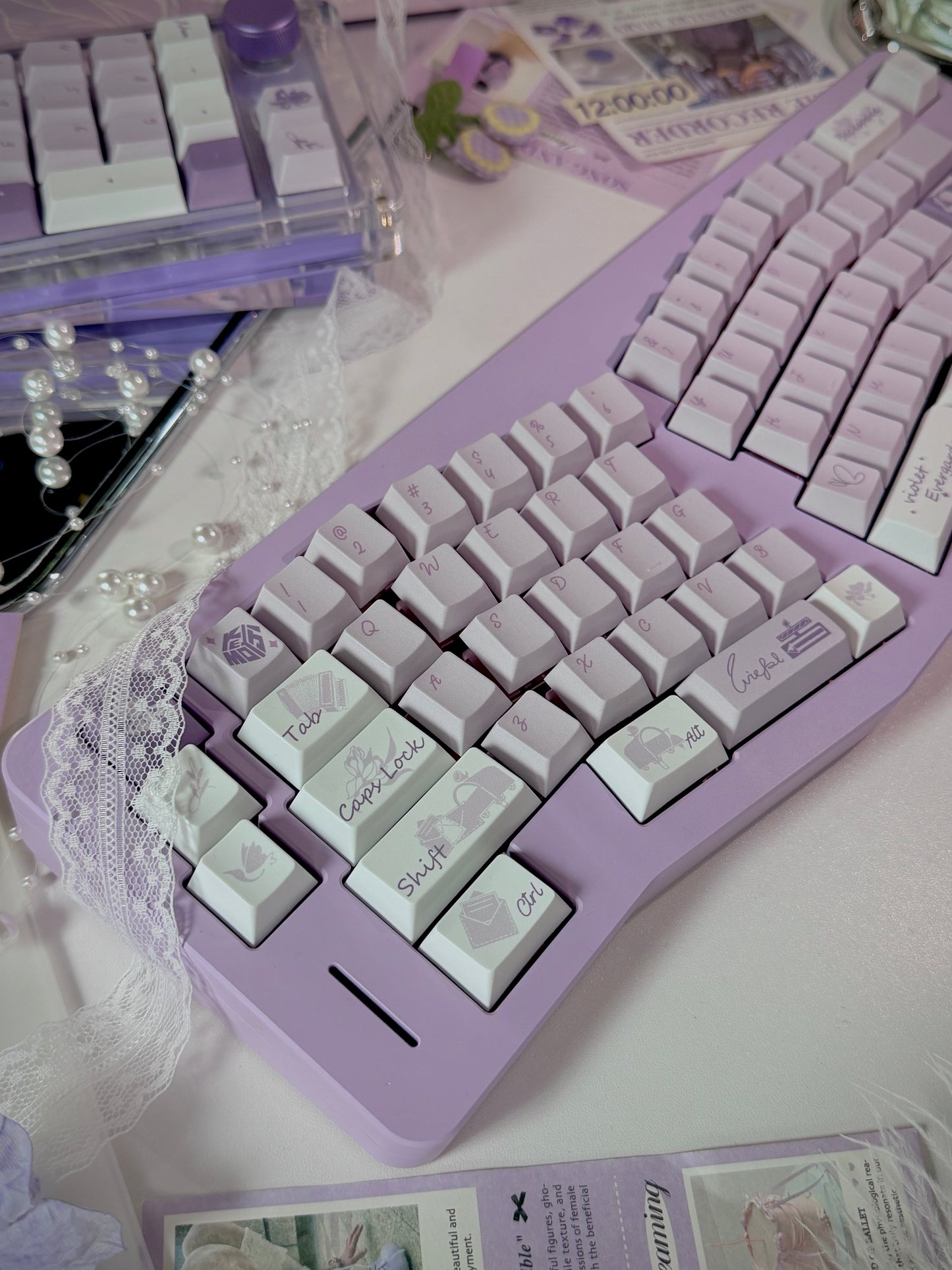 ONLY 1 Instock Prebuilt Aluminum Customized Mechanical Keyboard DIMIALICE Ergonomic Pastel Purple Keyboard Set(not including the KiiBOOM number pad)