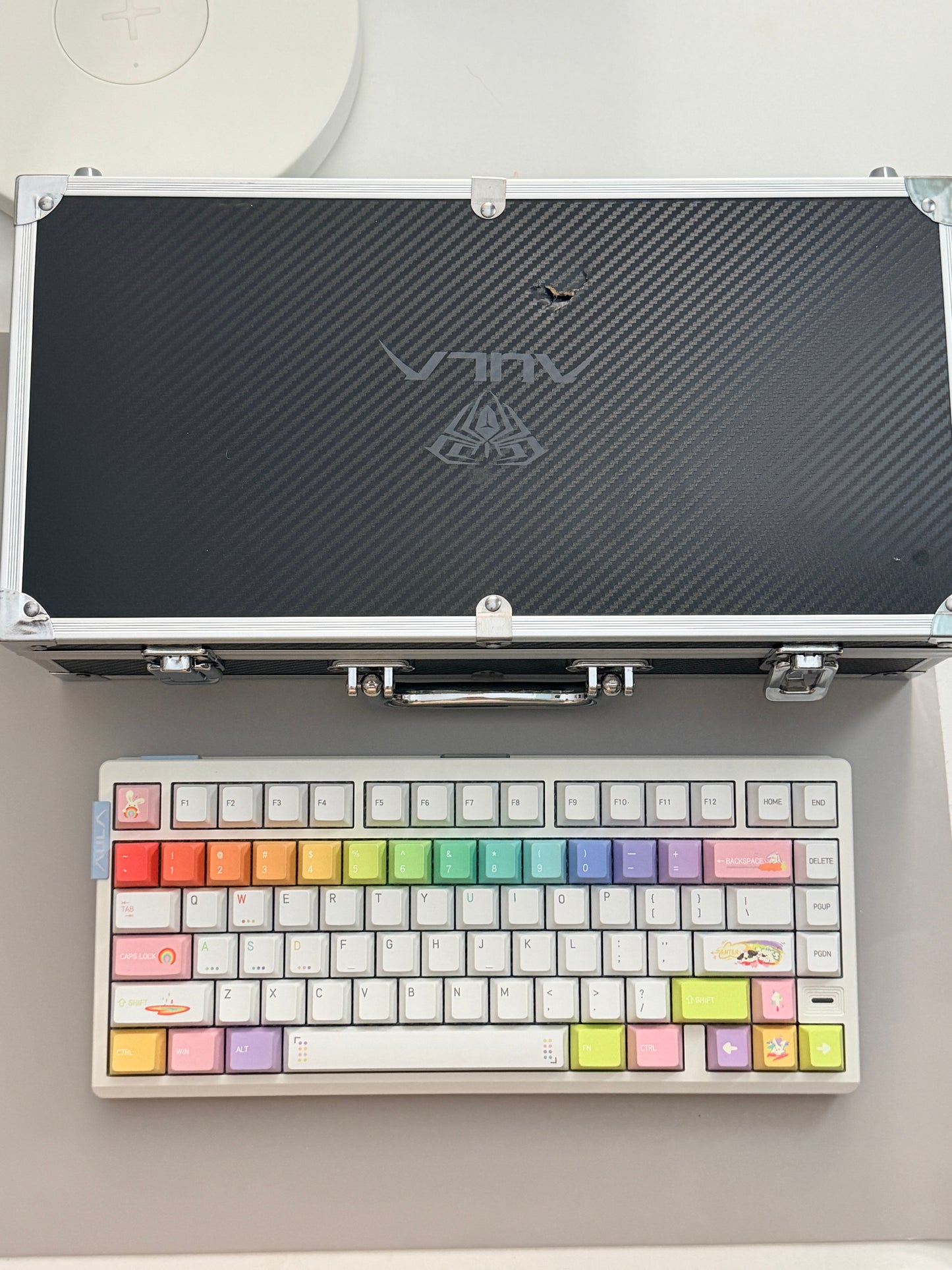 Unboxing Clearance ONLY 1 Instock AULA AG75 Wired Aluminum Keyboard – Shock-Dampening Cloud Rock White(Pro)