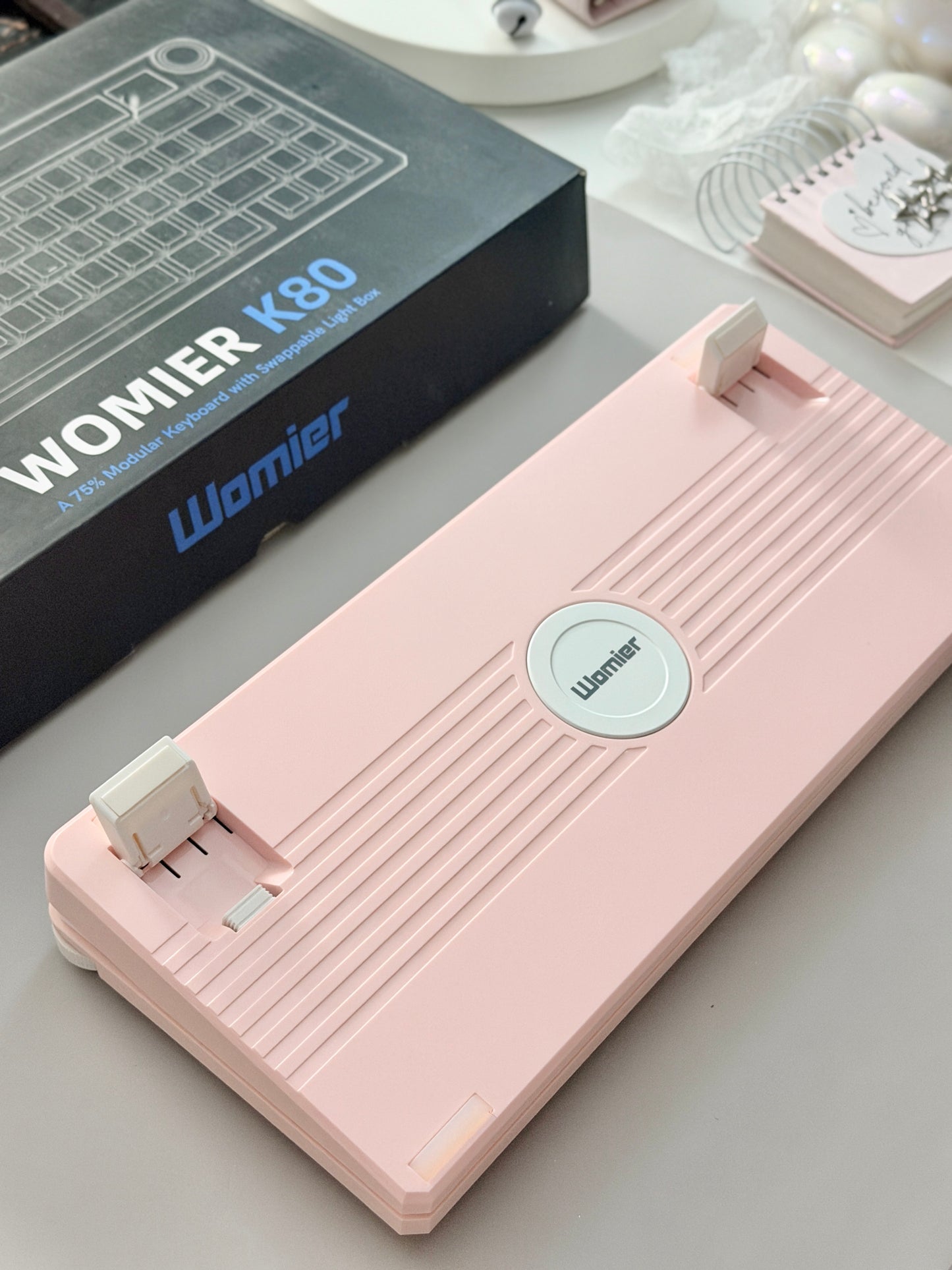 Unboxing Clearance ONLY 1 Instock WOMIER K80 MECHANICAL KEYBOARD With Cat Ear Light Box