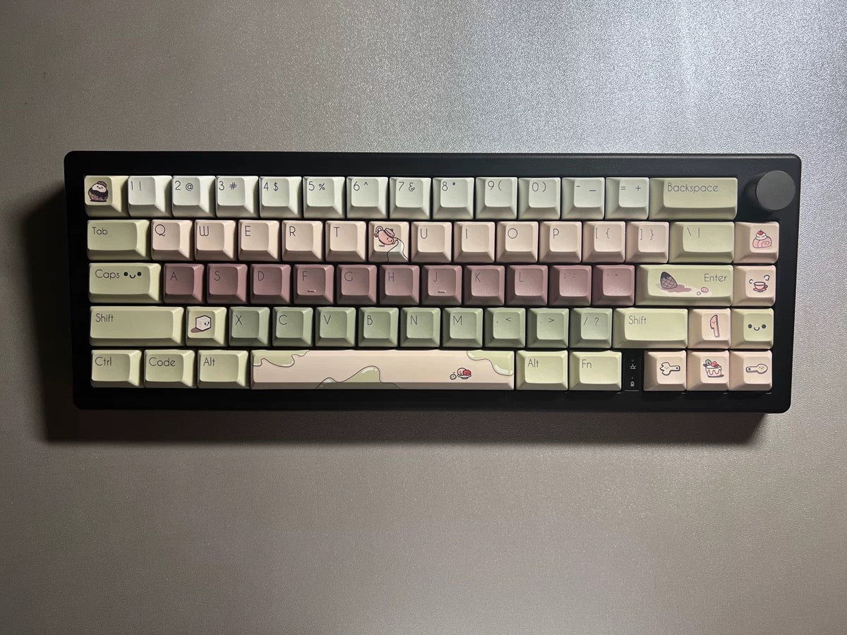 strawberryjam1986 Matcha Red Bean Mochi Original Green Five-sided Sublimation PBT Customized Keycaps