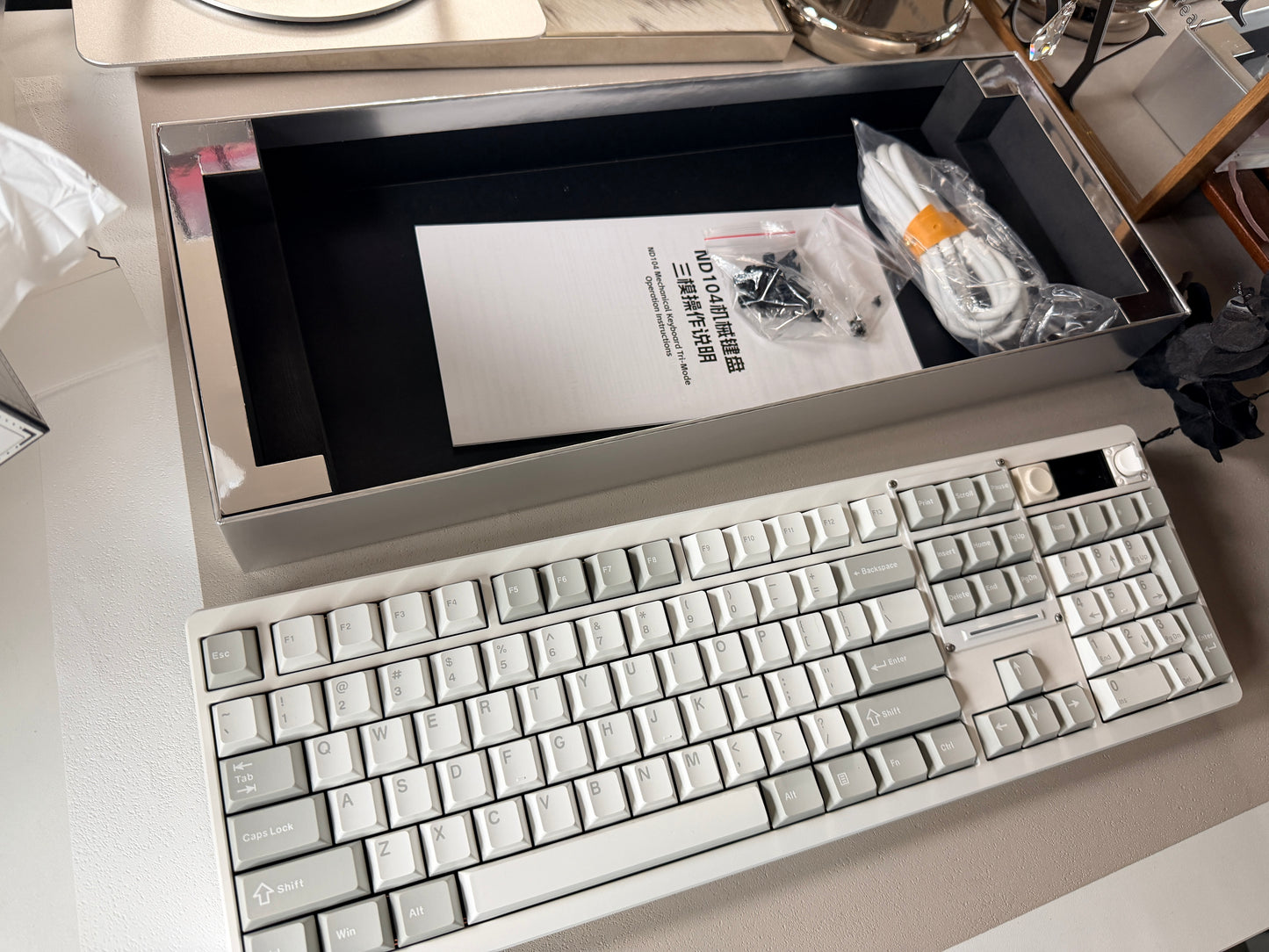 Unboxing Sample For Sale ONLY 1 Instock Wireless Mechanical Keyboard Chilkey ND104 Gaming Keyboard