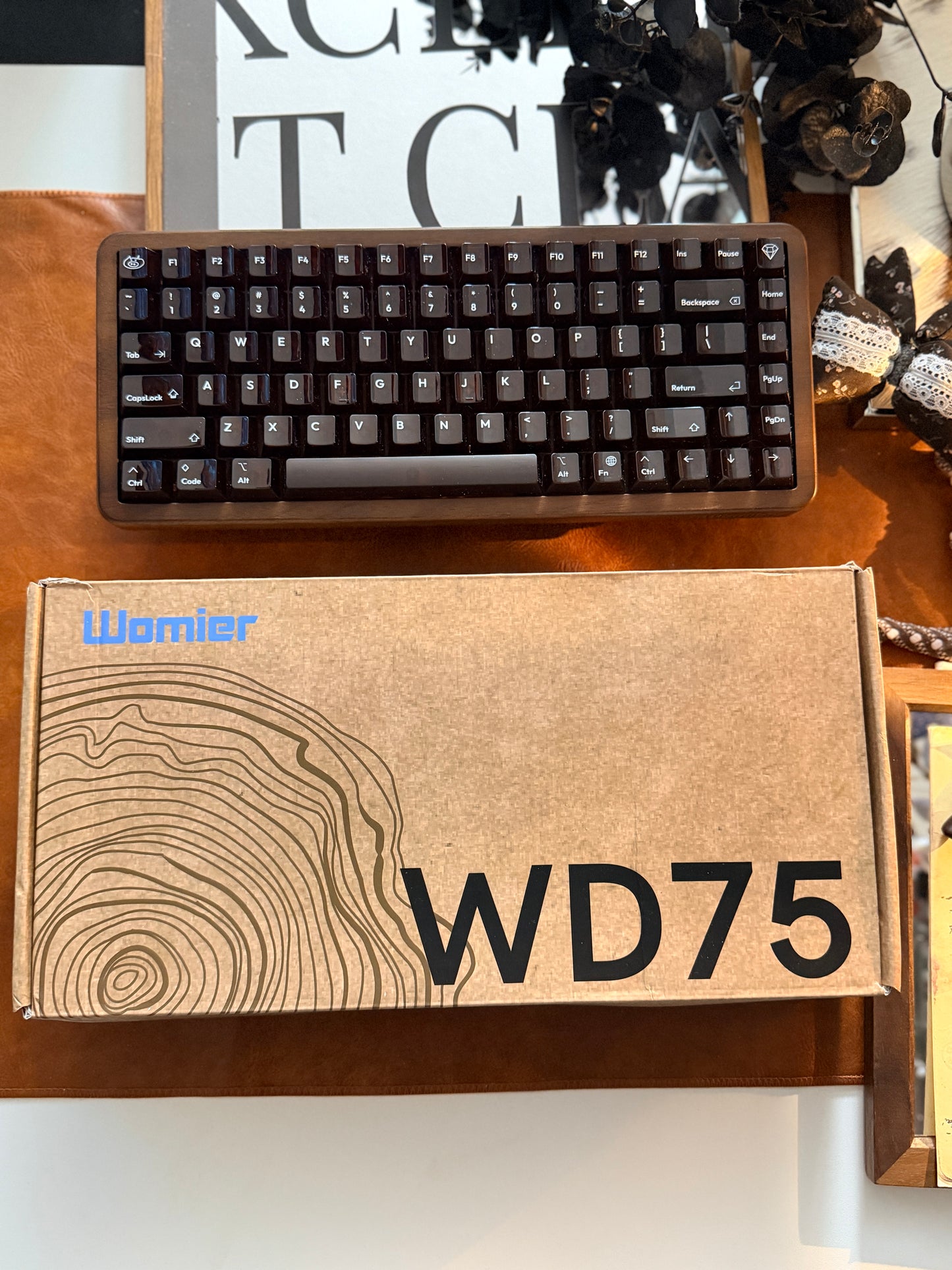 Unboxing Clearance ONLY 1 Instock WOMIER WD75 WIRELESS WOODEN KEYBOARD ➕ lelelab Lele Gems Crystal Keycaps