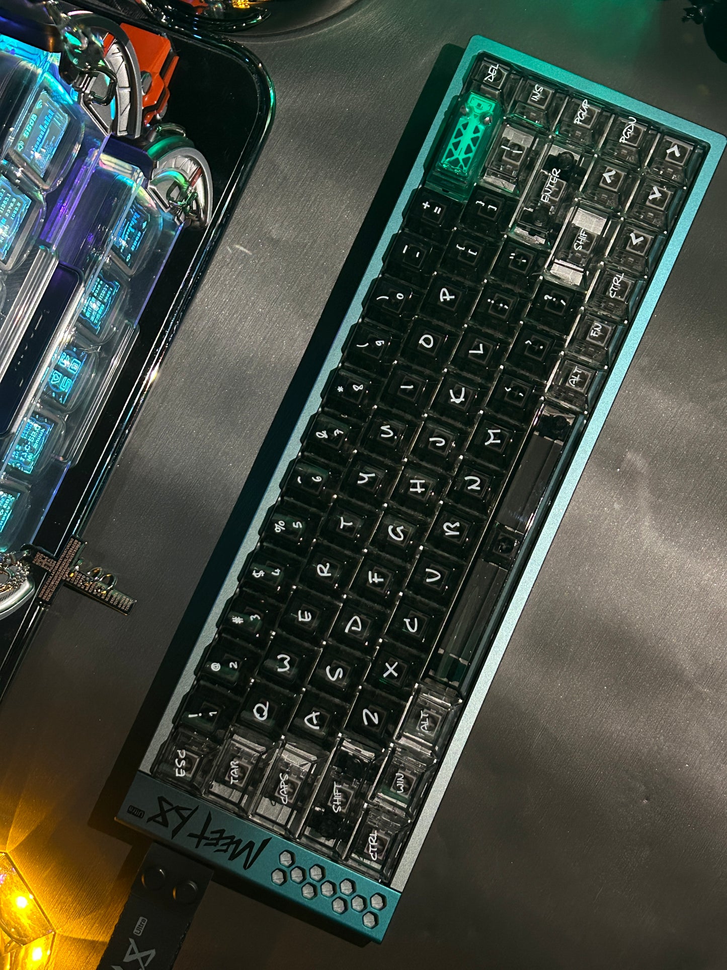 Unboxing For SALEs Meet68 Prebuilt Aurora Green Aluminum Custom Gaming Keyboard + GravaStar UFO Magnetic Switch + Keytok Snake Bell Keycap Set