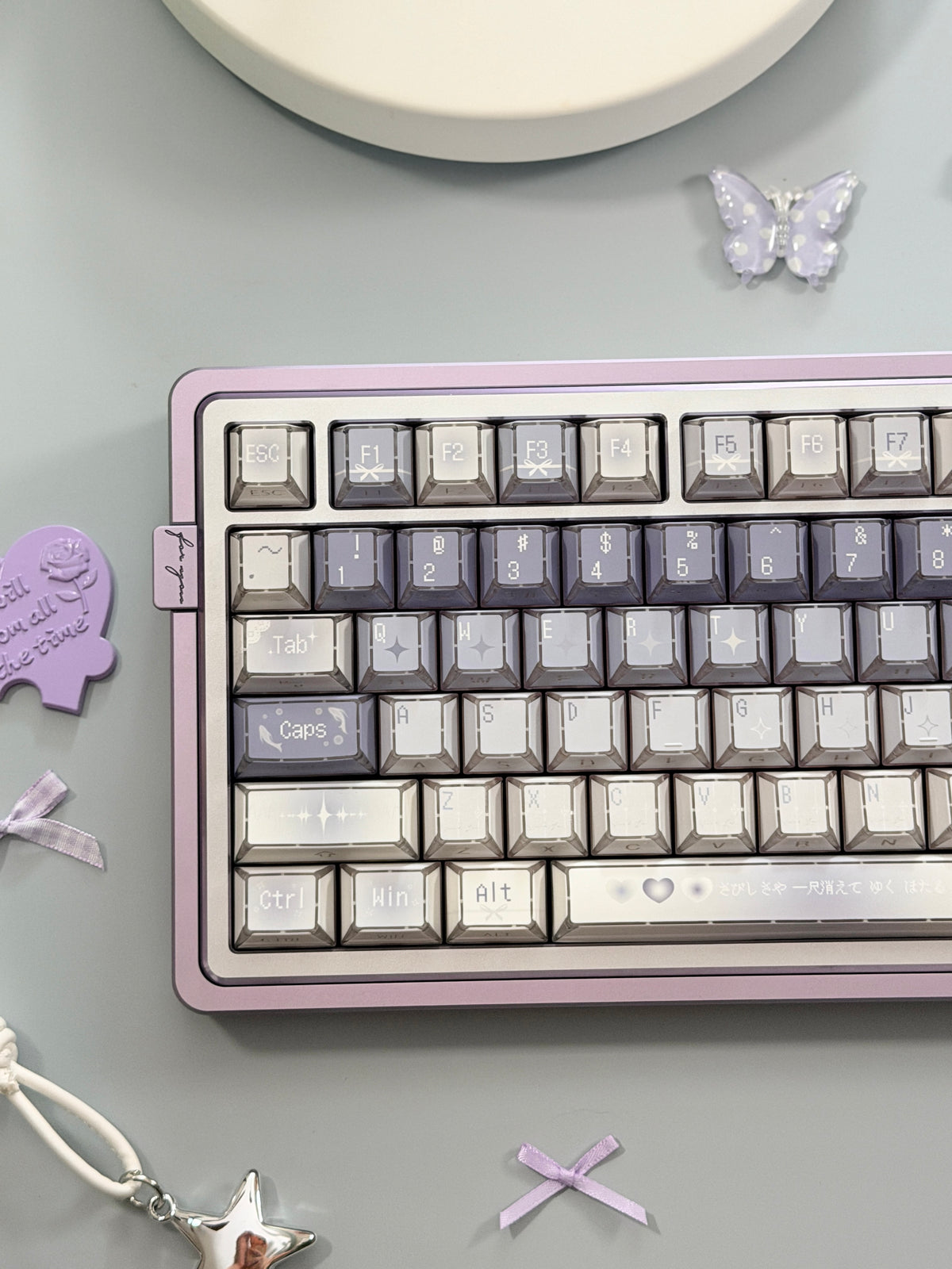 #0304 Lavender Butterfly Dream Keycaps | Pastel Blue Purple Fairycore Mechanical Keyboard Keycaps