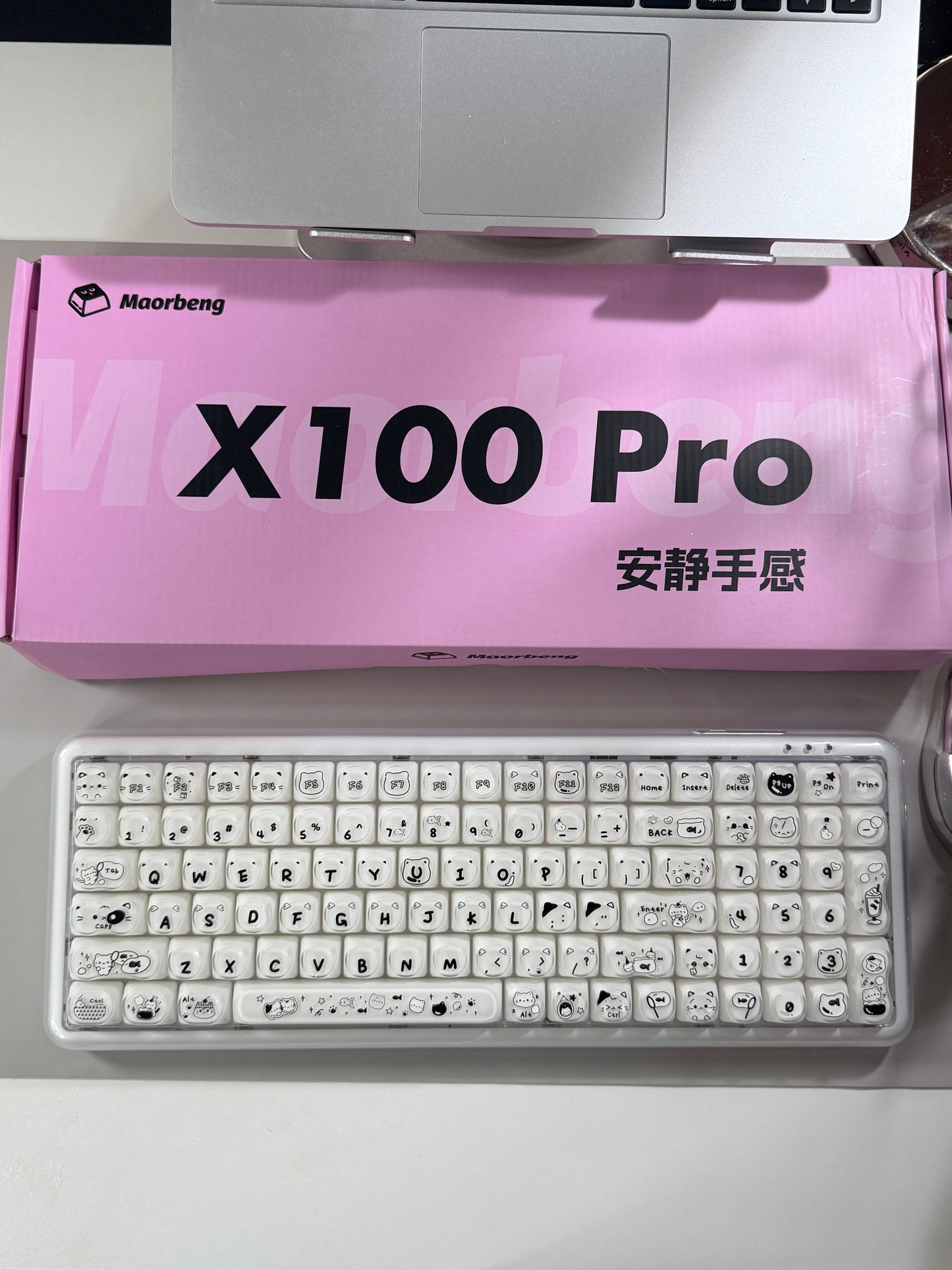Unboxing Clearance ONLY 1 Instock MechLands X Maorbeng X100 PRO Membrane Keyboard with Number Pad RGB Backlits Wireless