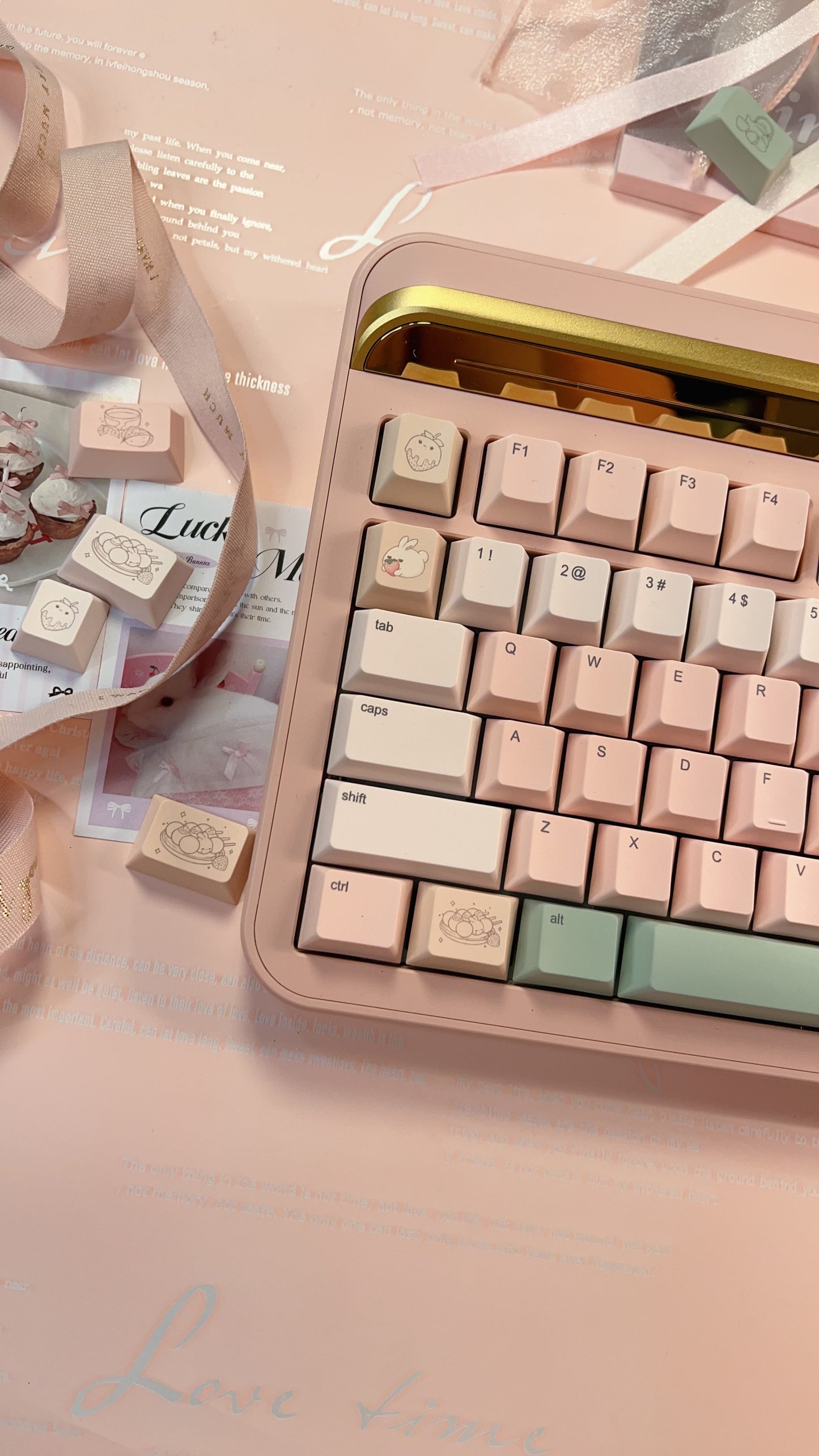 mechbunni x strawberryjam1986 sweet dango peach green Keycap