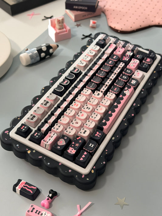 ONLY 1 Instock Prebuilt Aluminum Custom Mechanical Keyboard Cookies75 White Black Sugar Set