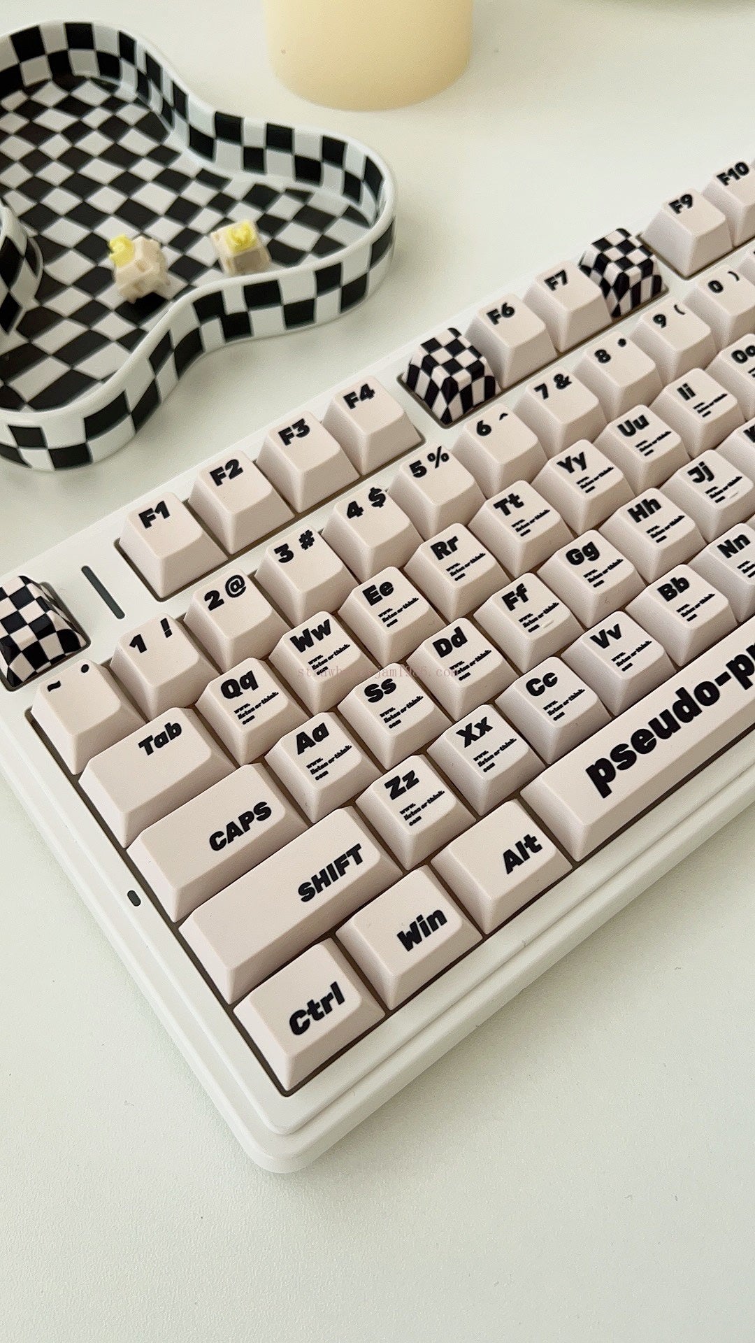 020 Black and White Pseudo Proposition Checkerboard Cherry Profile Keycaps Customized Designer Keycaps