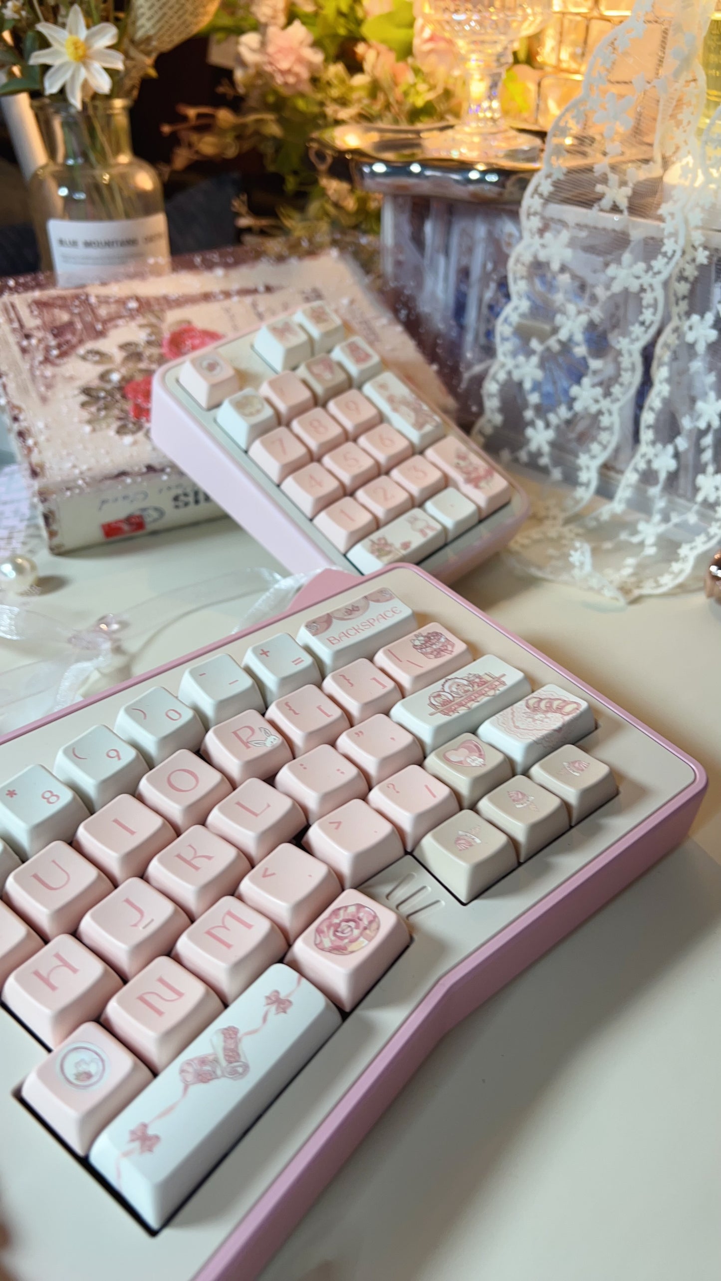 【Preorder】Prebuilt Kitten Alice Pink Beige Aluminum Customized Mechanical Keyboard