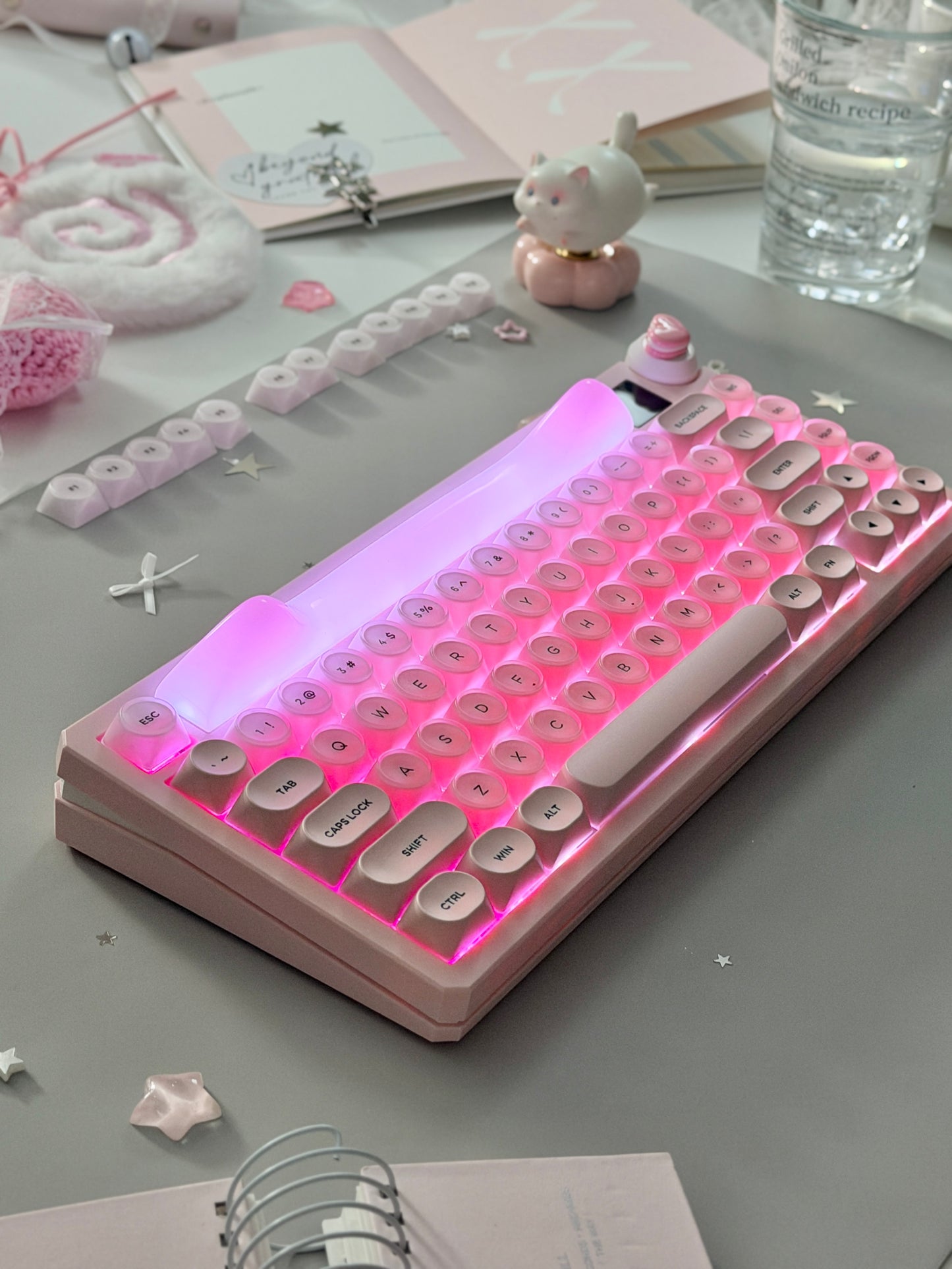Unboxing Clearance ONLY 1 Instock WOMIER K80 MECHANICAL KEYBOARD With Cat Ear Light Box