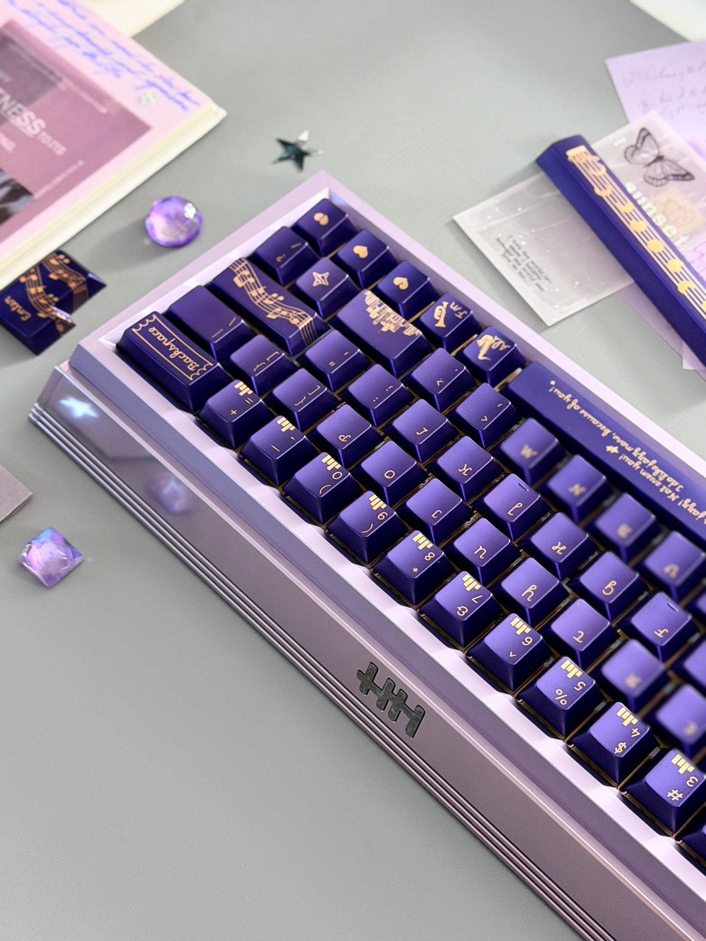 ONLY 1 Instock Prebuilt Aluminum Customized Mechanical Keyboard DAMA60 Anodized Purple Set