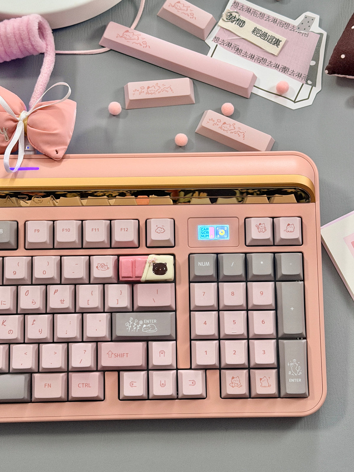 ONLY 1 Instock Prebuilt Aluminum Custom Mechanical Keyboard Targa98 Pink Set