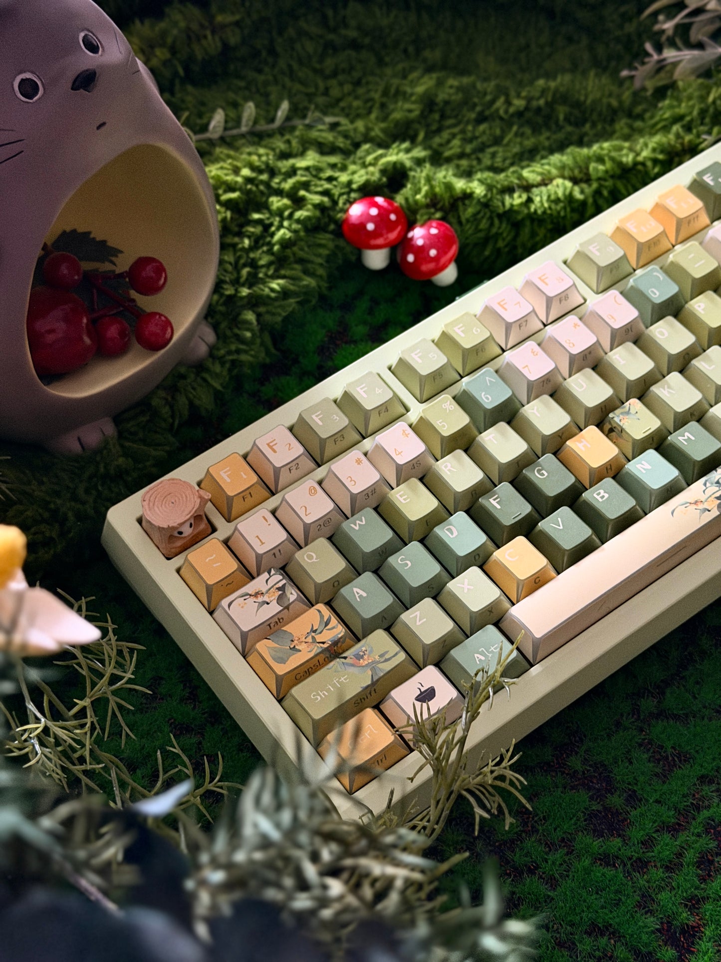 ONLY 1 Prebuilt Aluminum Customized Mechanical Keyboard Zoom75 TIGA Milky Green Tri-Mode Wireless Backlit ➕ URE Keycaps