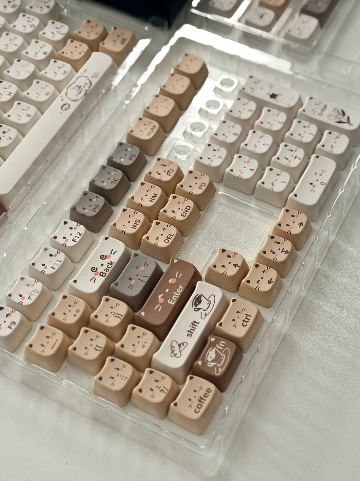 ONLY 1 Instock Prebuilt Aluminum Custom Mechanical Keyboard Cake75 Cream Milk Tea Sugar Sprinkle & Pad Set